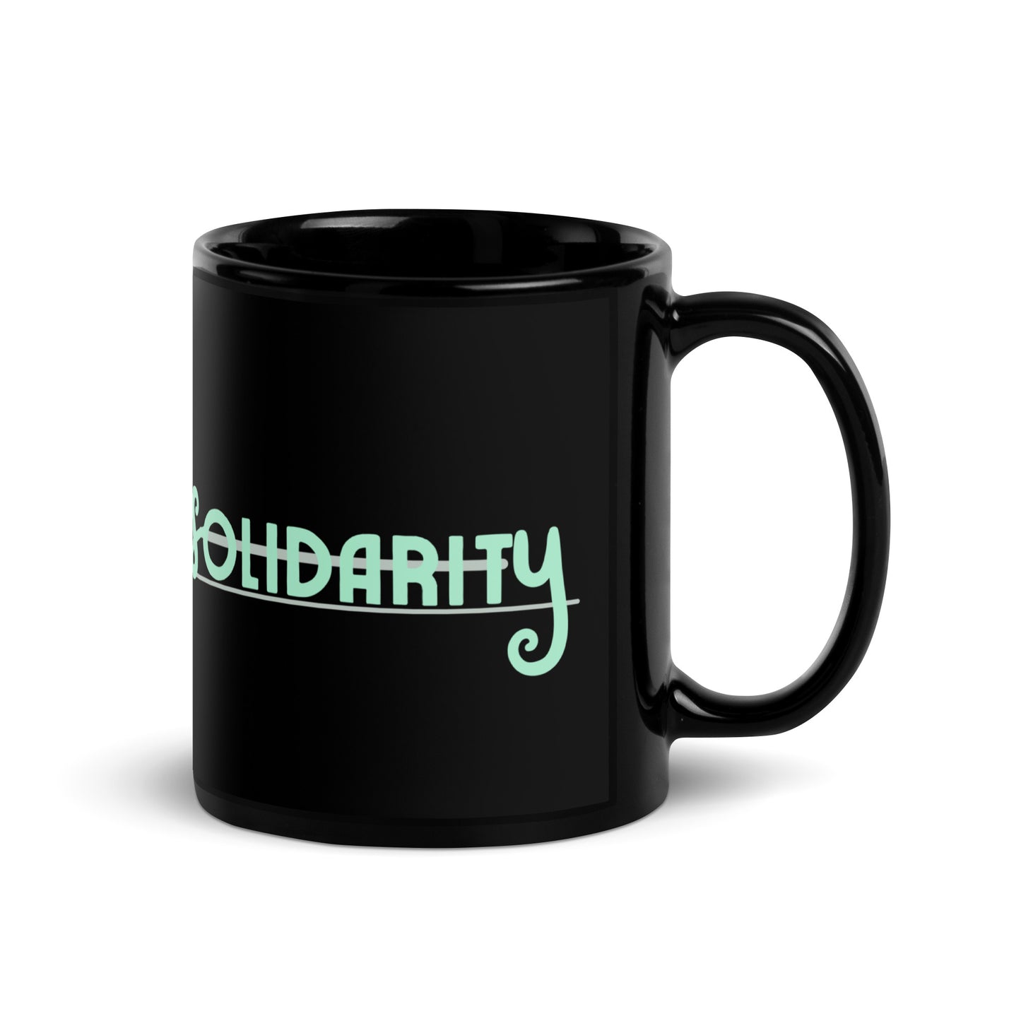 SOLIDARITY - Black Glossy Mug