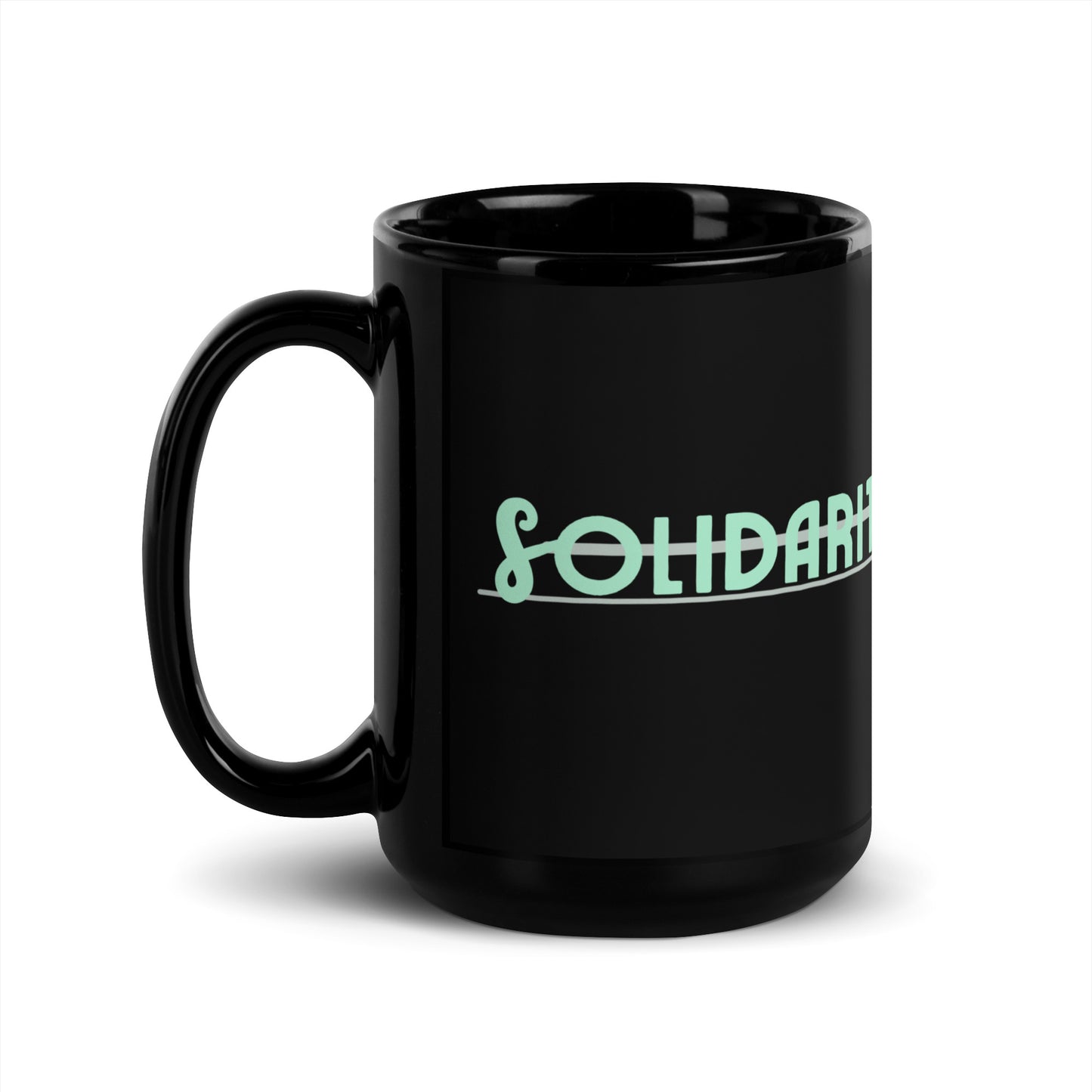 SOLIDARITY - Black Glossy Mug