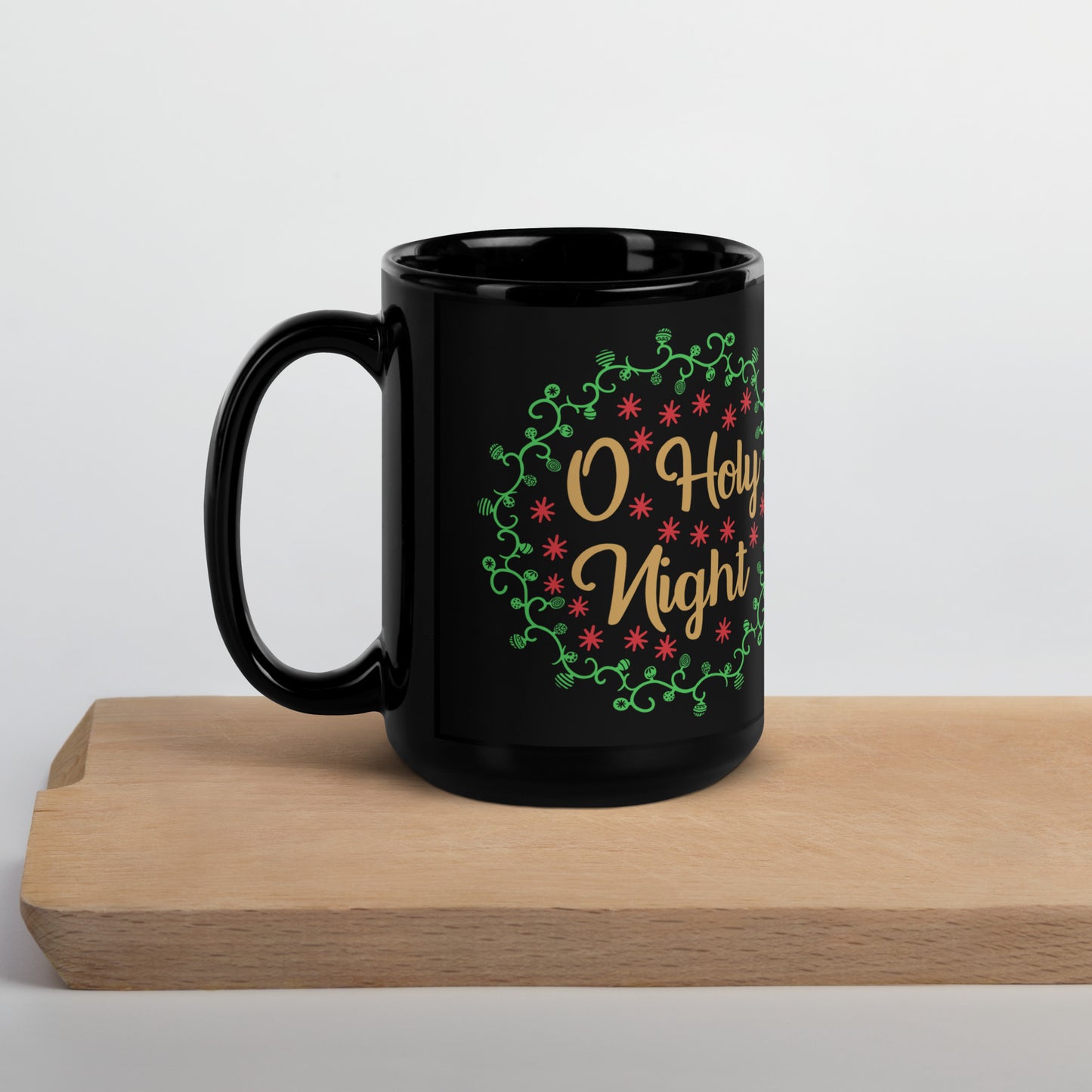 O Holy Night - Black Glossy Mug