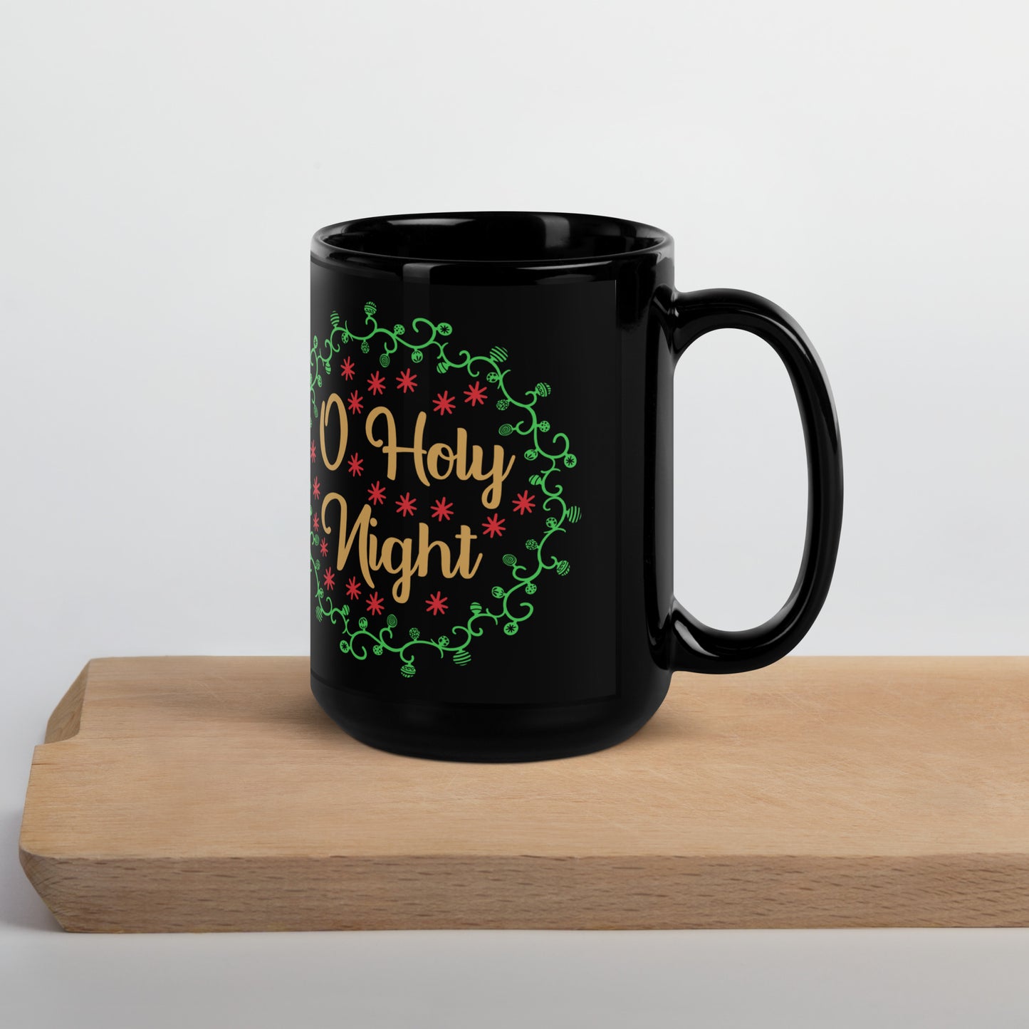 O Holy Night - Black Glossy Mug