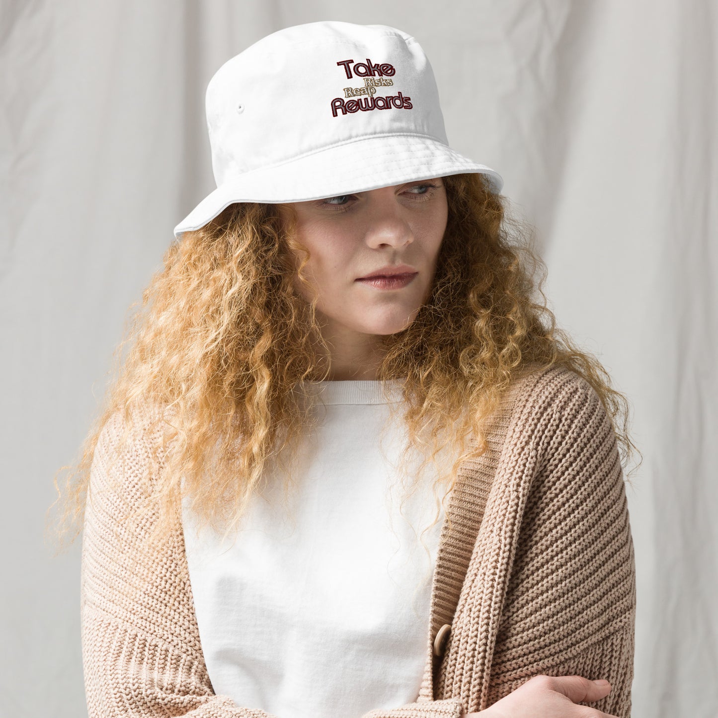 Take-Risks-Reap-Rewards - Organic bucket hat