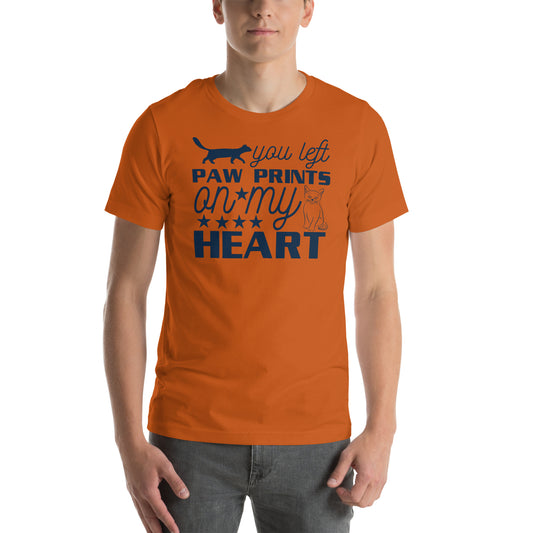 You Left Paw Prints On My Heart - Unisex t-shirt