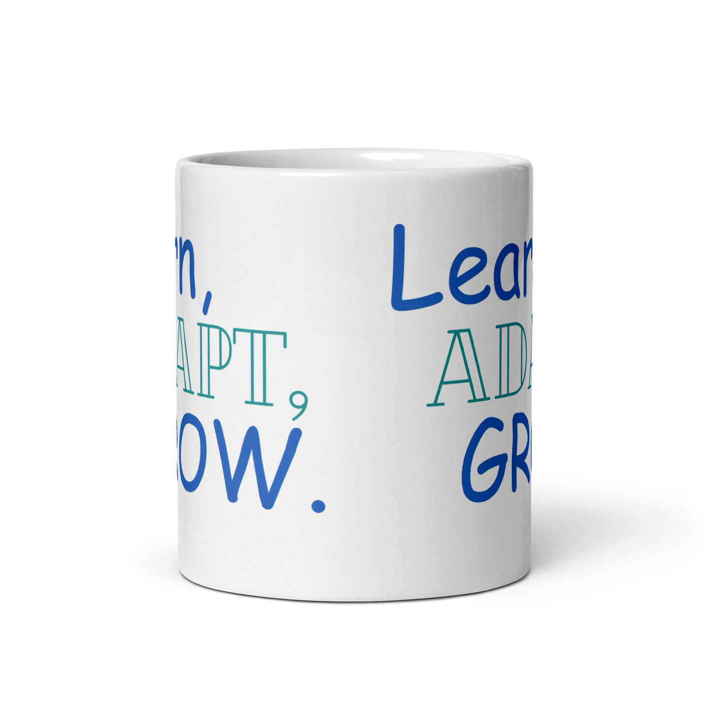 Learn-Adapt-Grow - White glossy mug