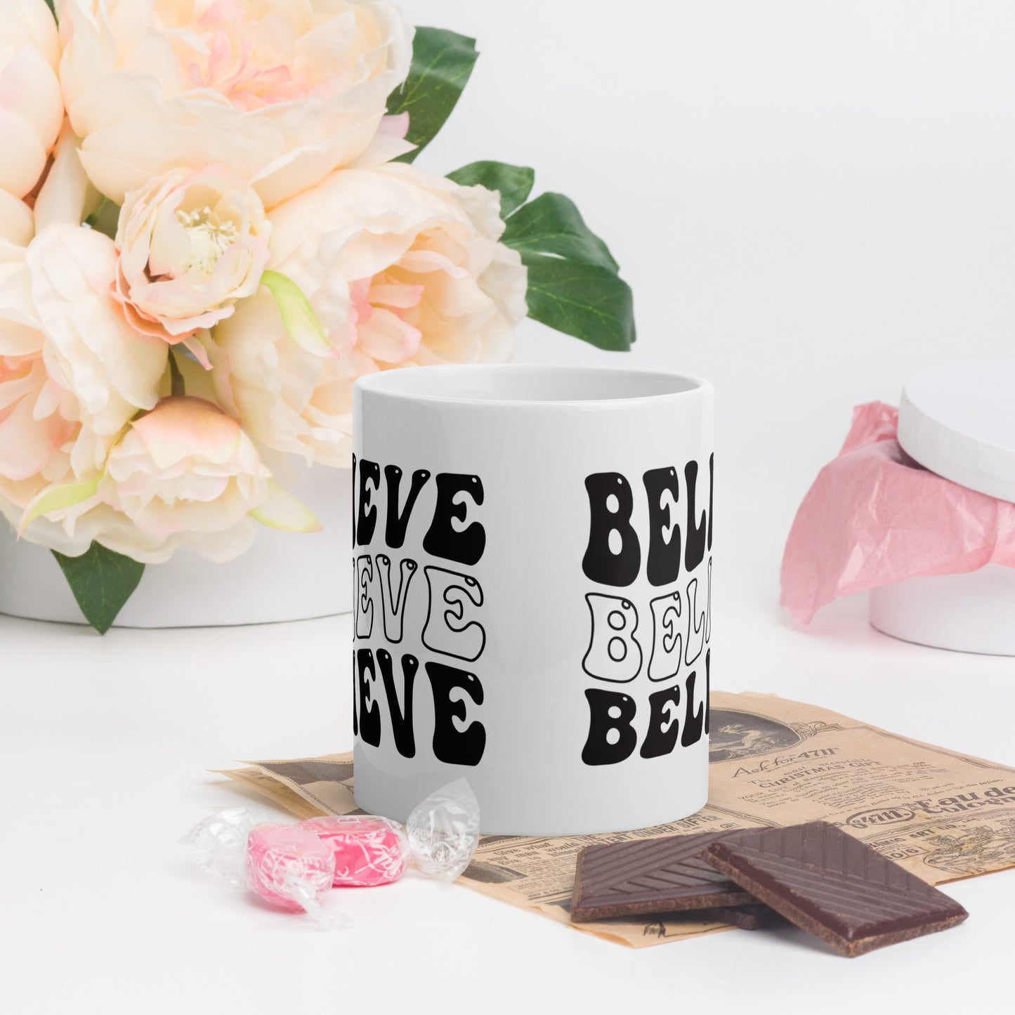 Believe - White glossy mug