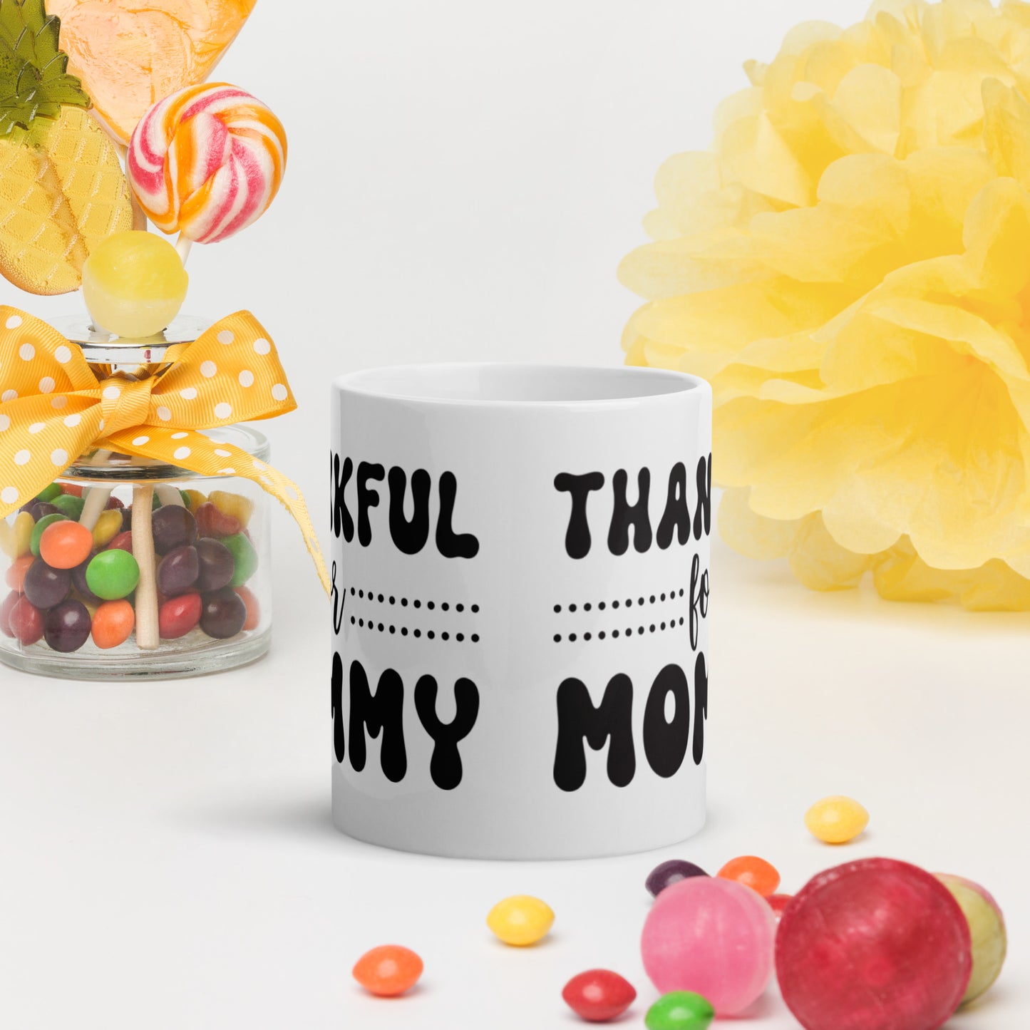 Thankful For Mommy - White glossy mug