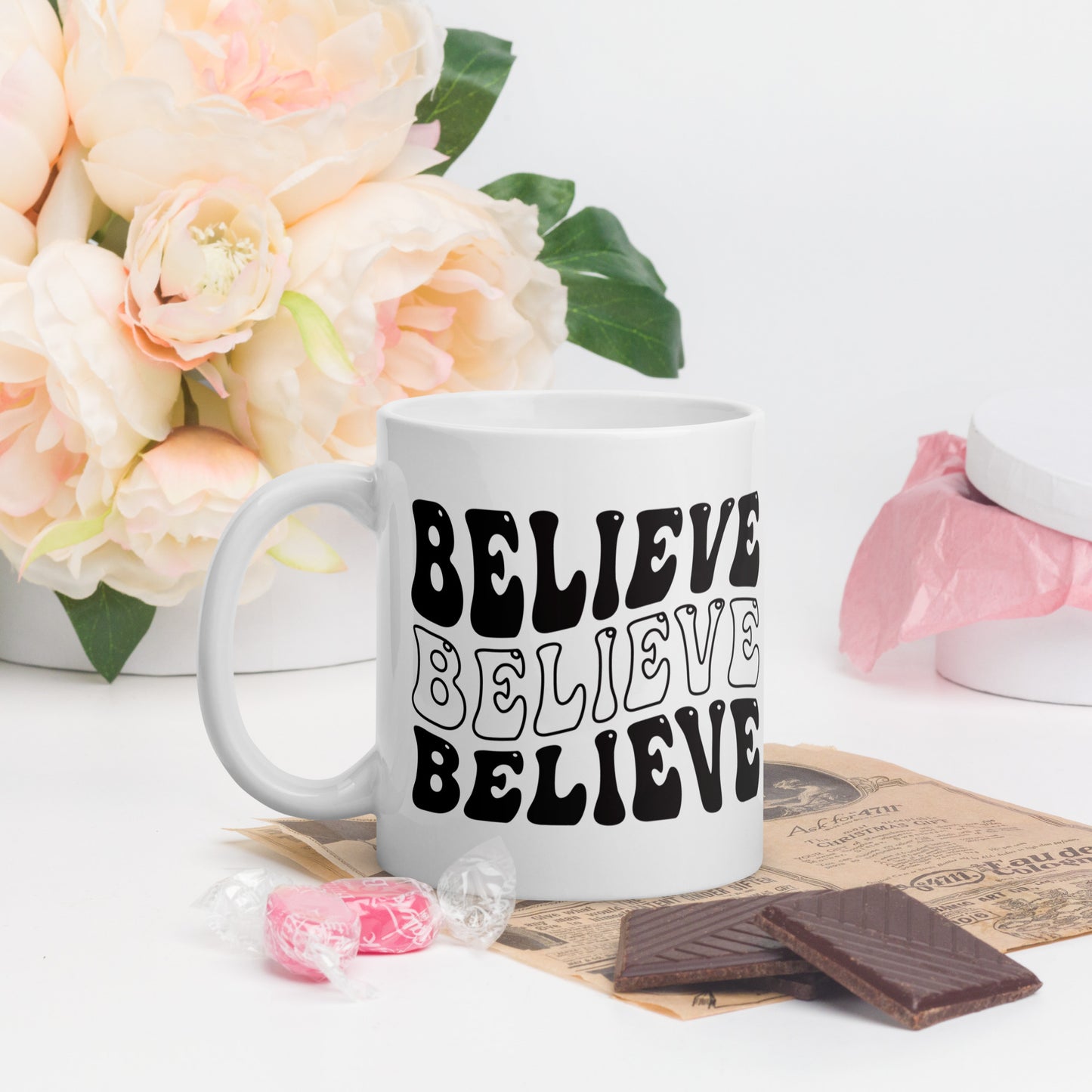 Believe - White glossy mug