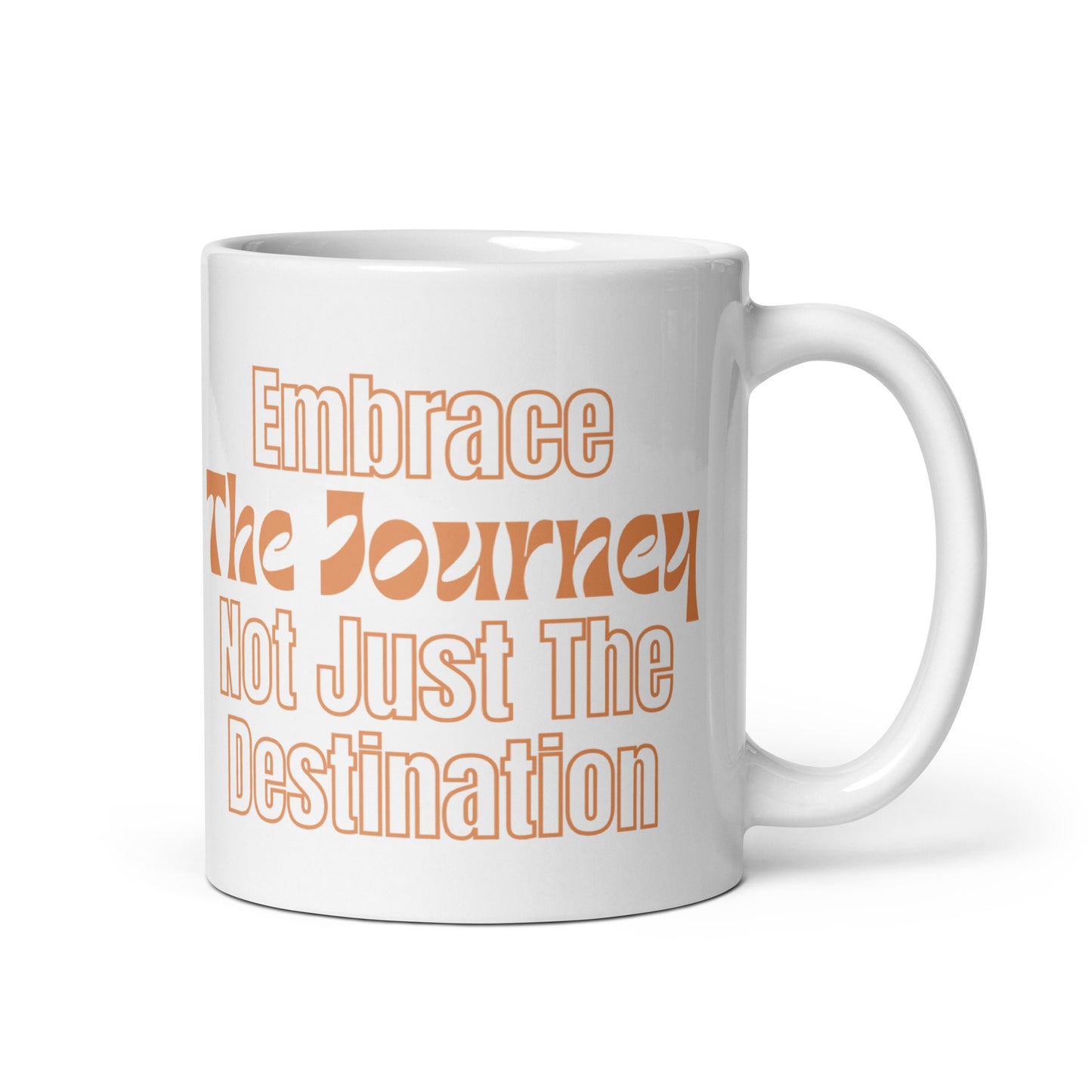 Embrace-The-Journey-Not-Just-The-Destination - White glossy mug