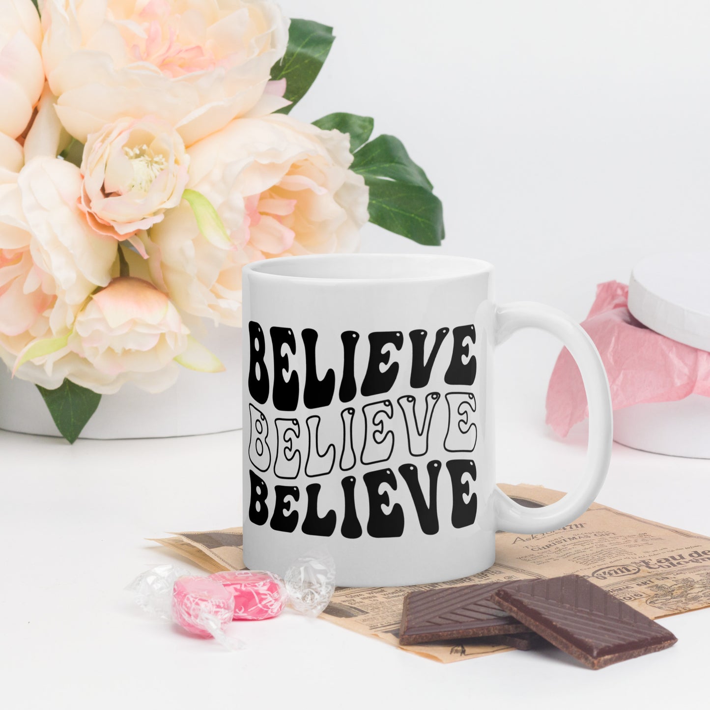 Believe - White glossy mug