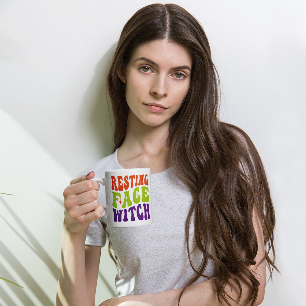 Resting Face Witch - White glossy mug