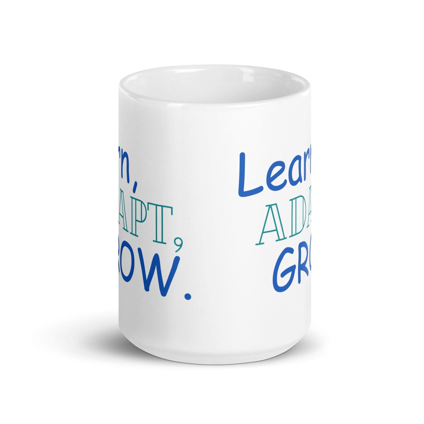 Learn-Adapt-Grow - White glossy mug