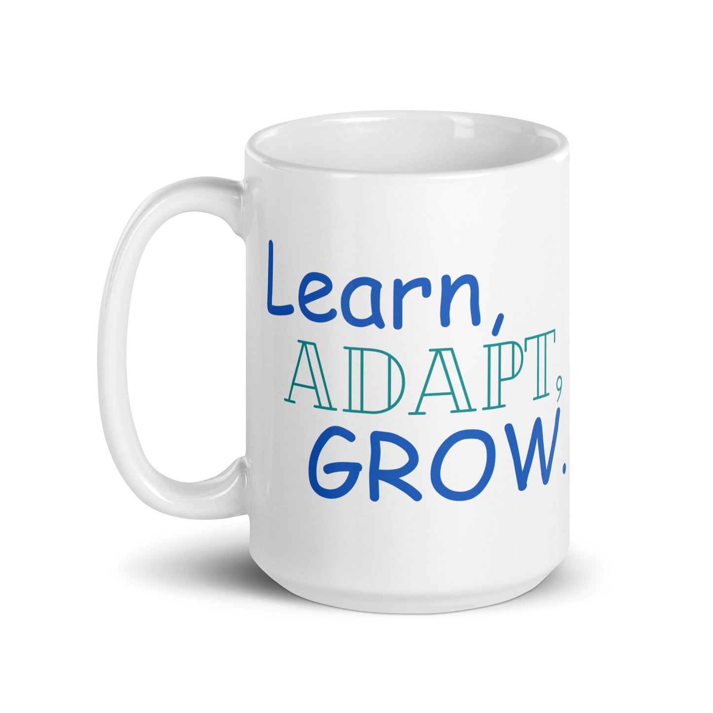 Learn-Adapt-Grow - White glossy mug