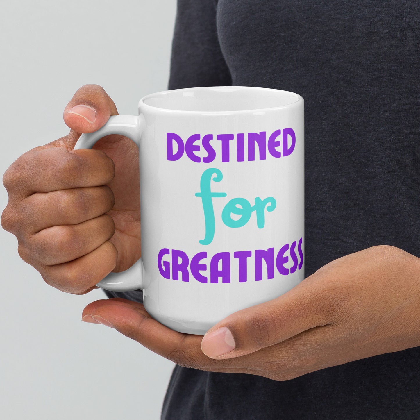 Destined-For-Greatness - White glossy mug