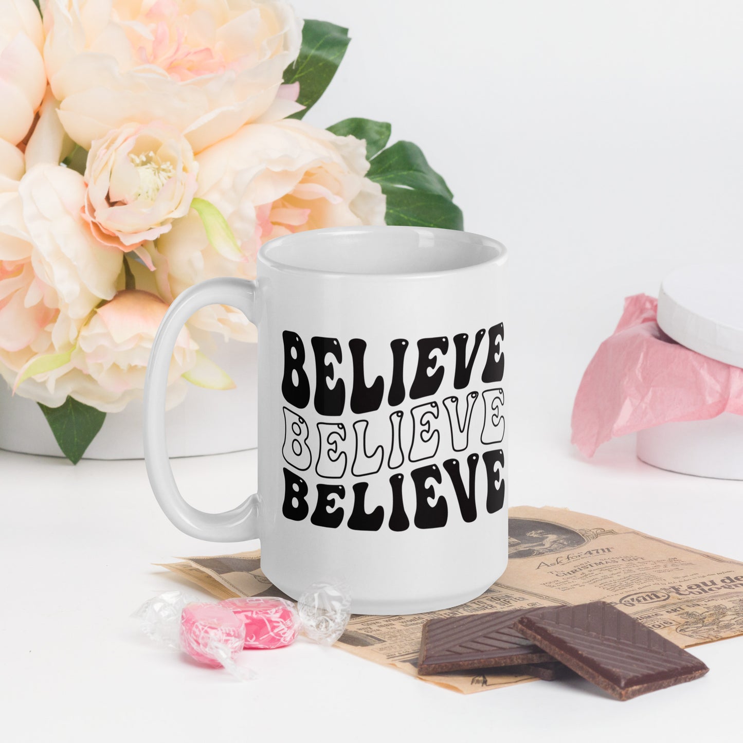 Believe - White glossy mug