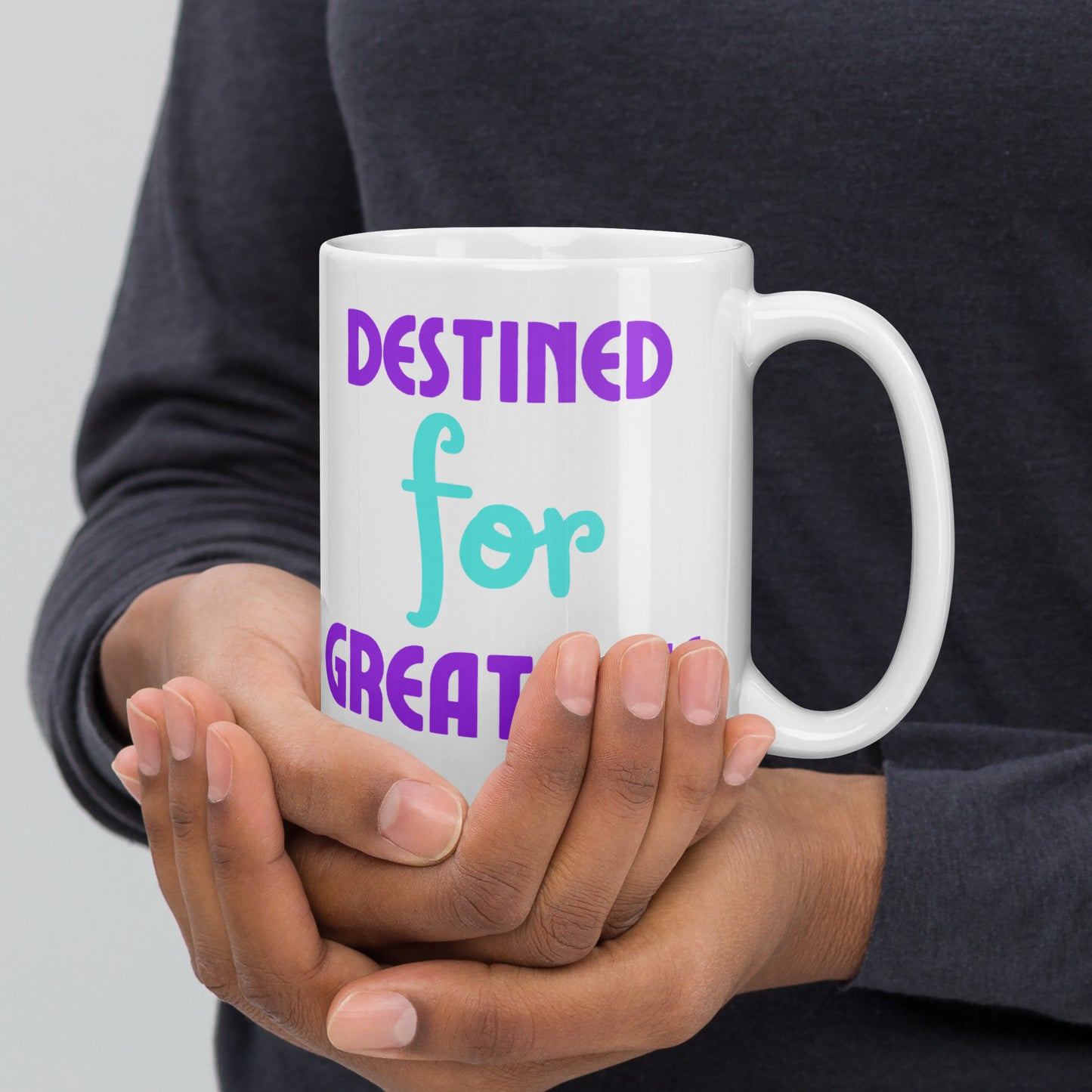 Destined-For-Greatness - White glossy mug