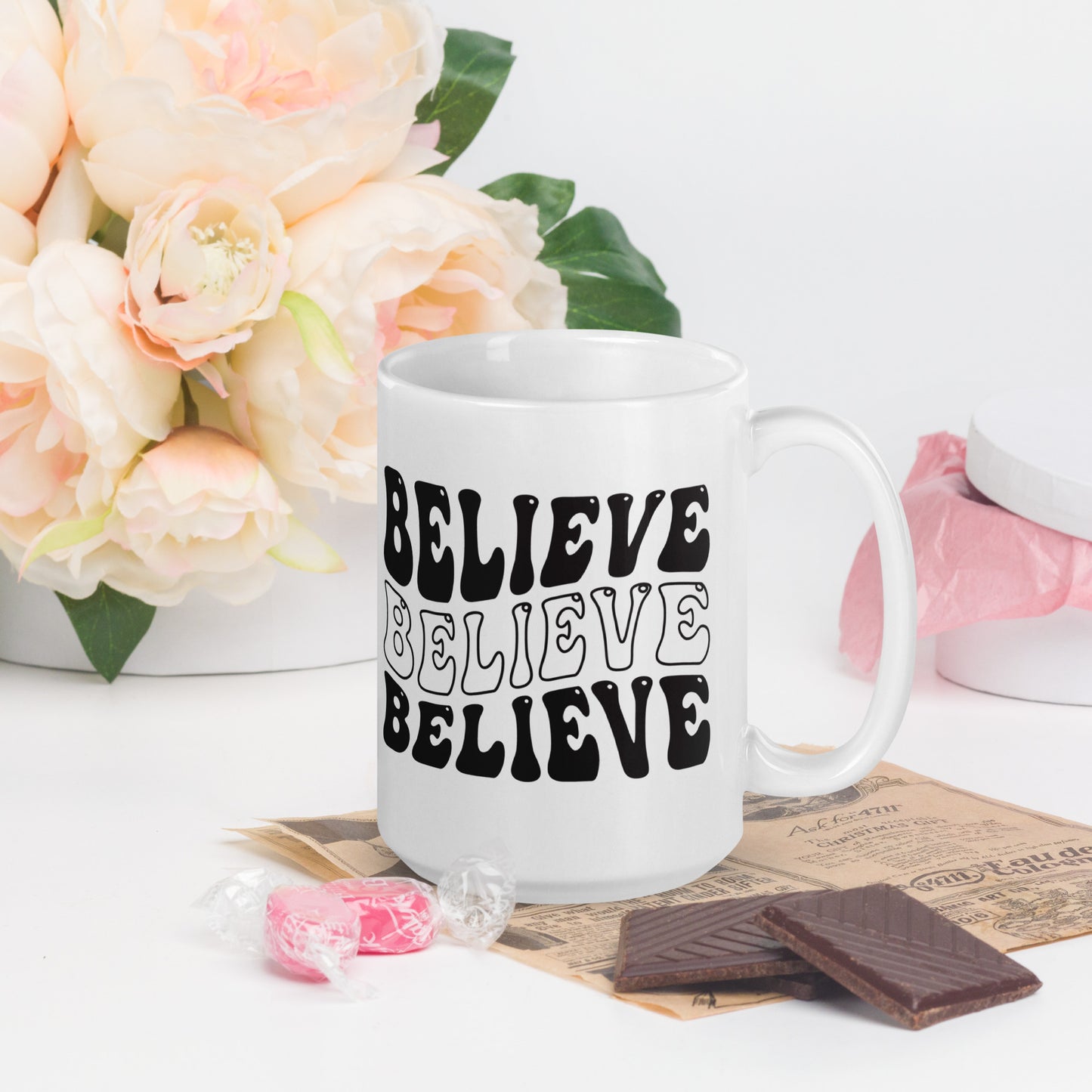 Believe - White glossy mug