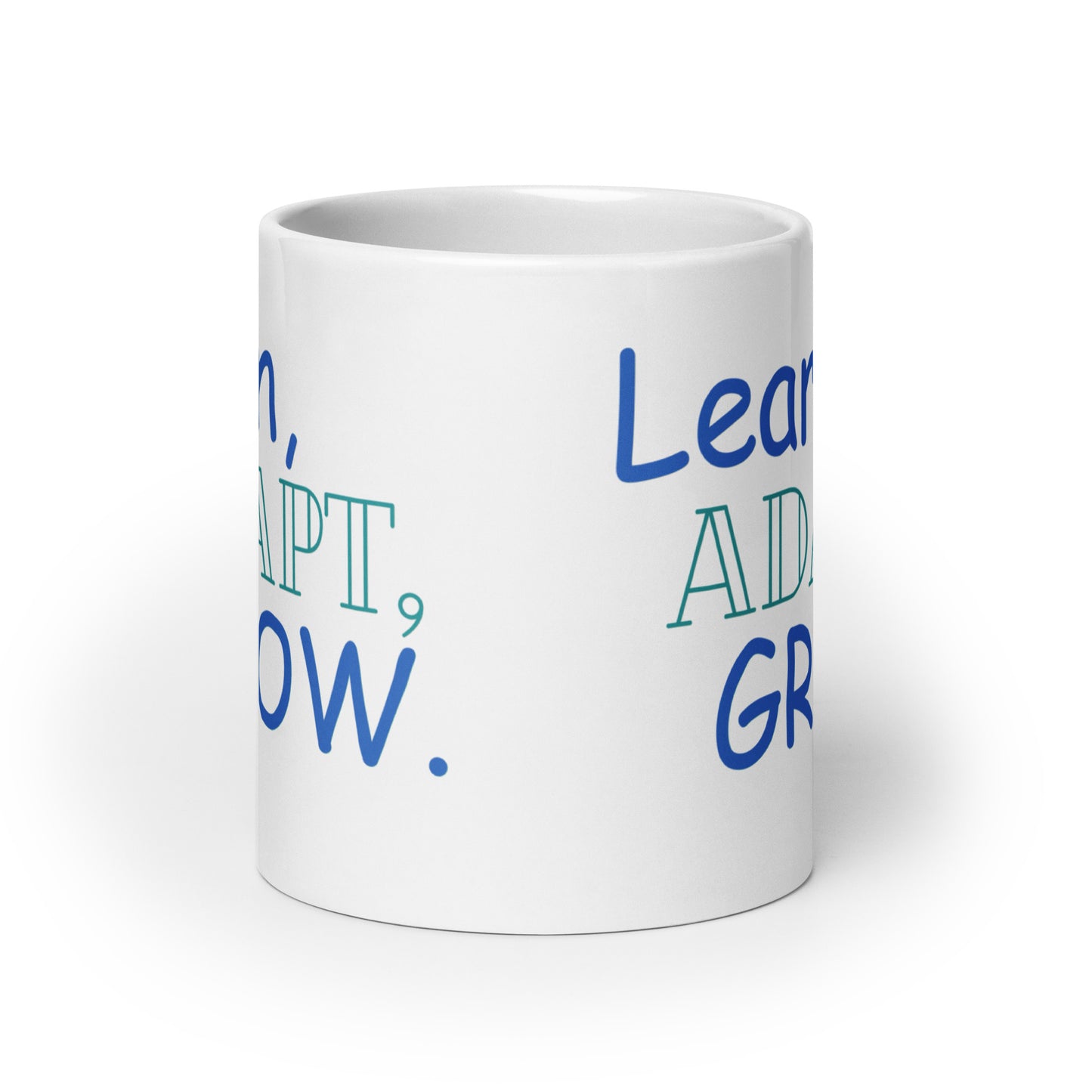 Learn-Adapt-Grow - White glossy mug