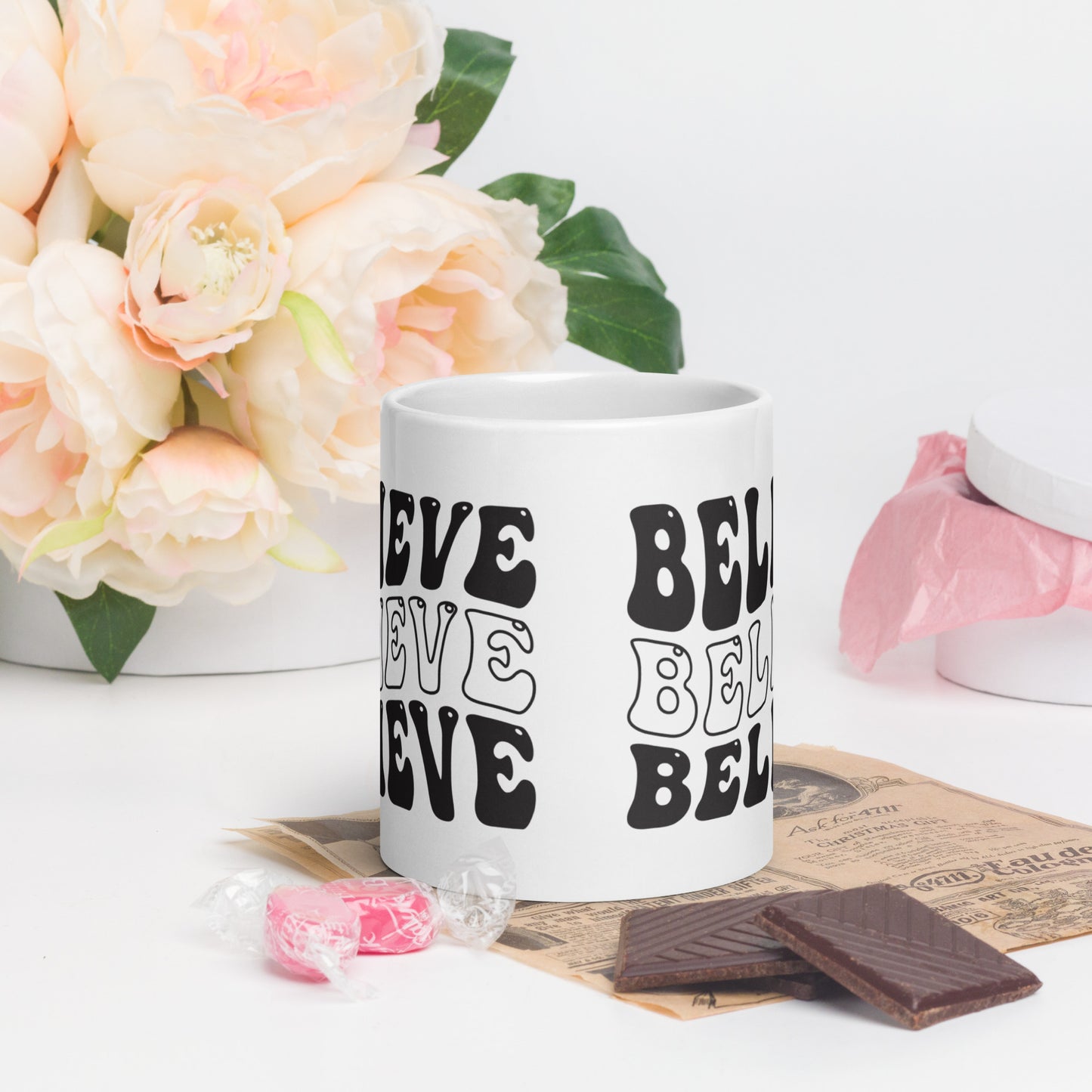 Believe - White glossy mug