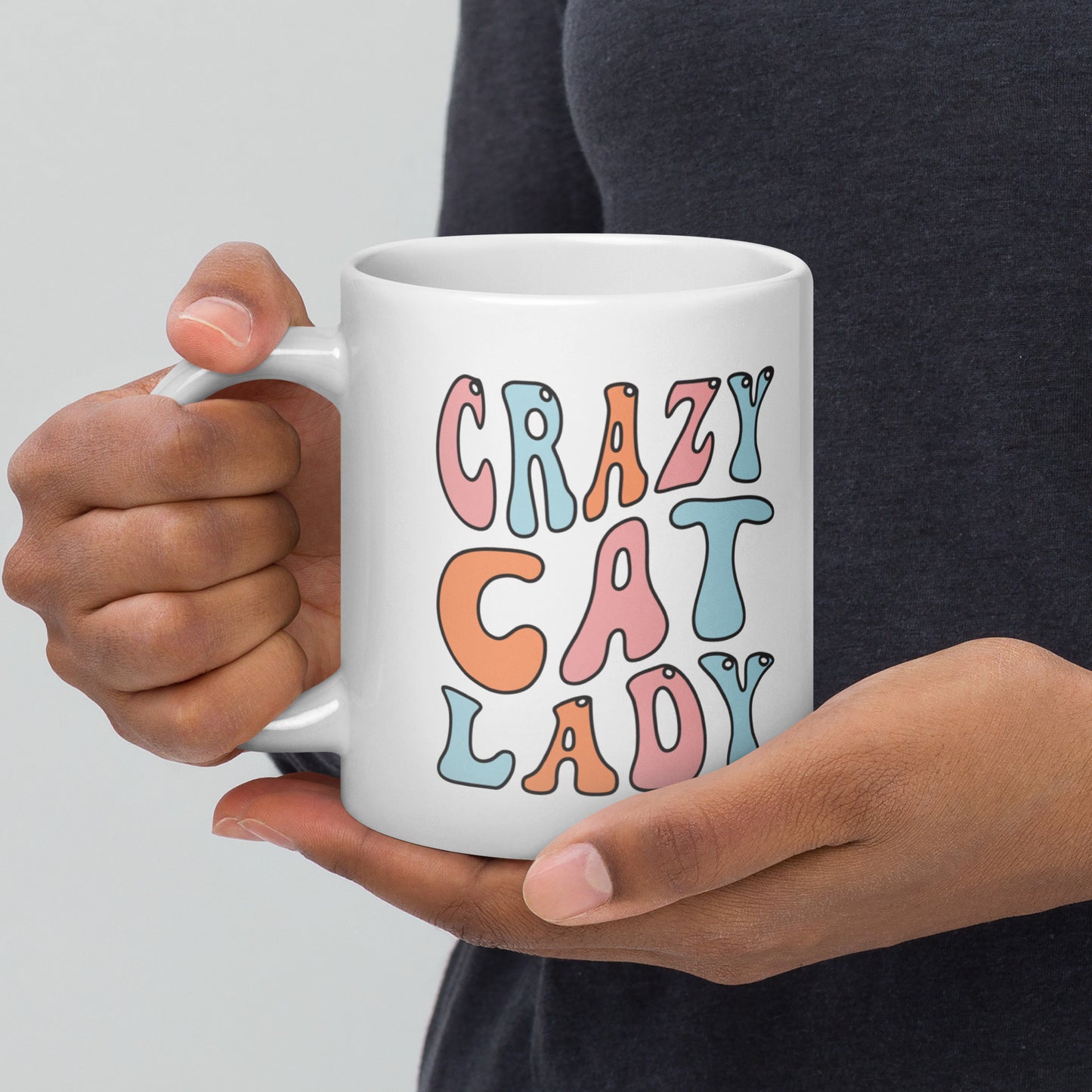 Crazy Cat Mom - White glossy mug