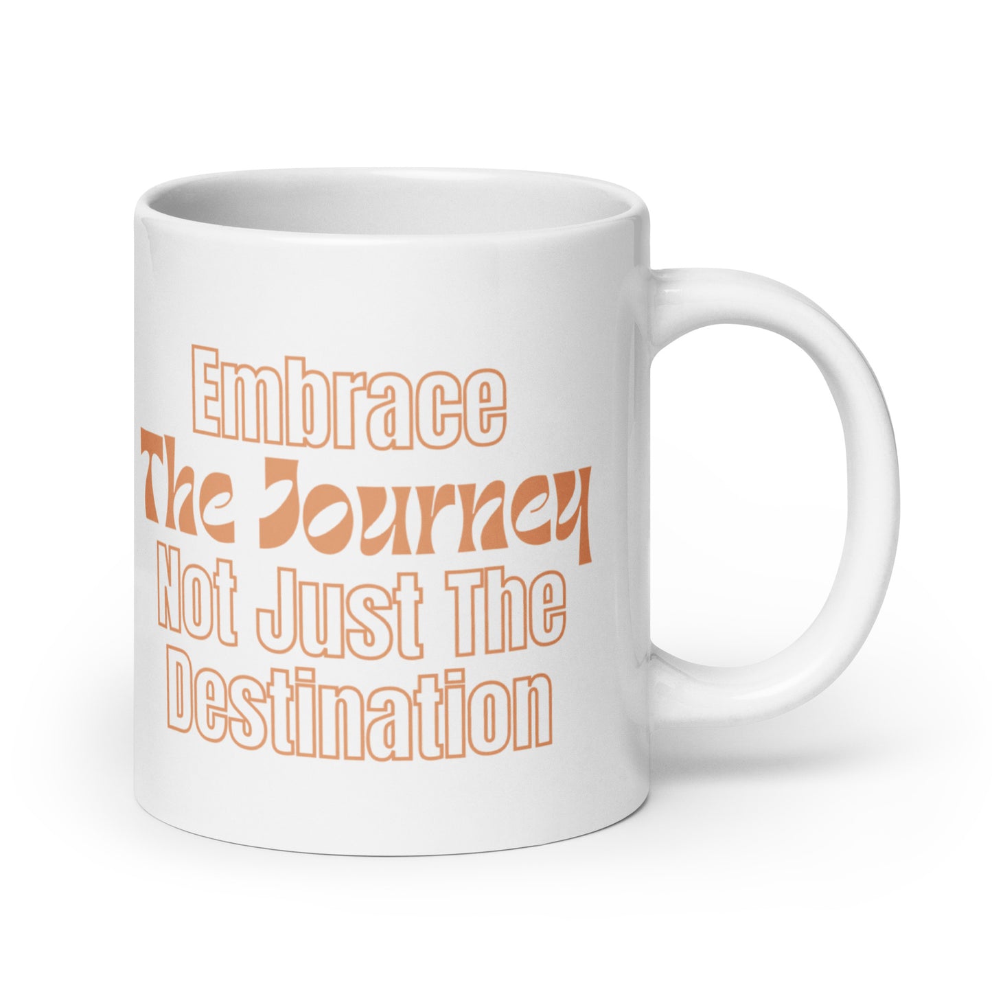 Embrace-The-Journey-Not-Just-The-Destination - White glossy mug