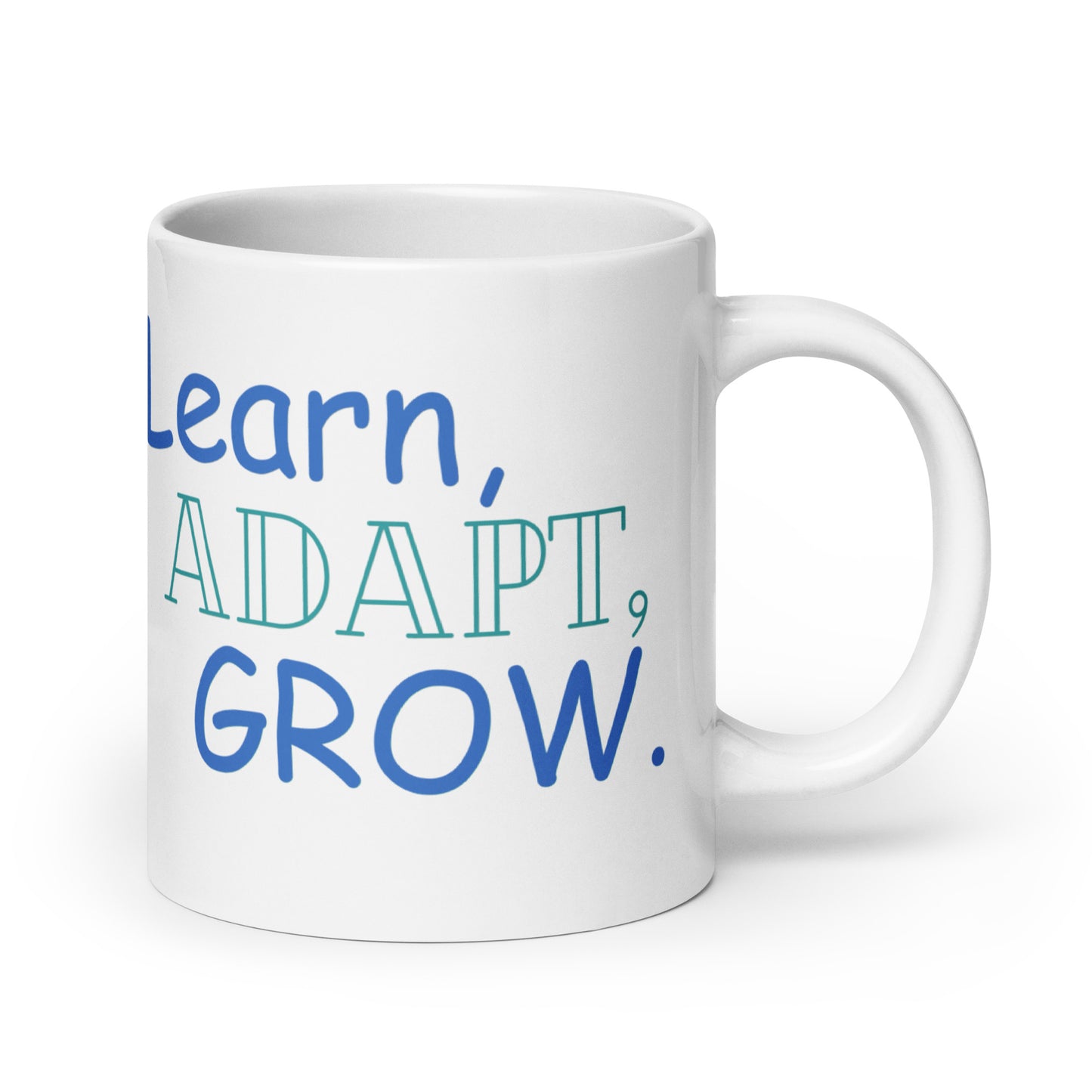 Learn-Adapt-Grow - White glossy mug