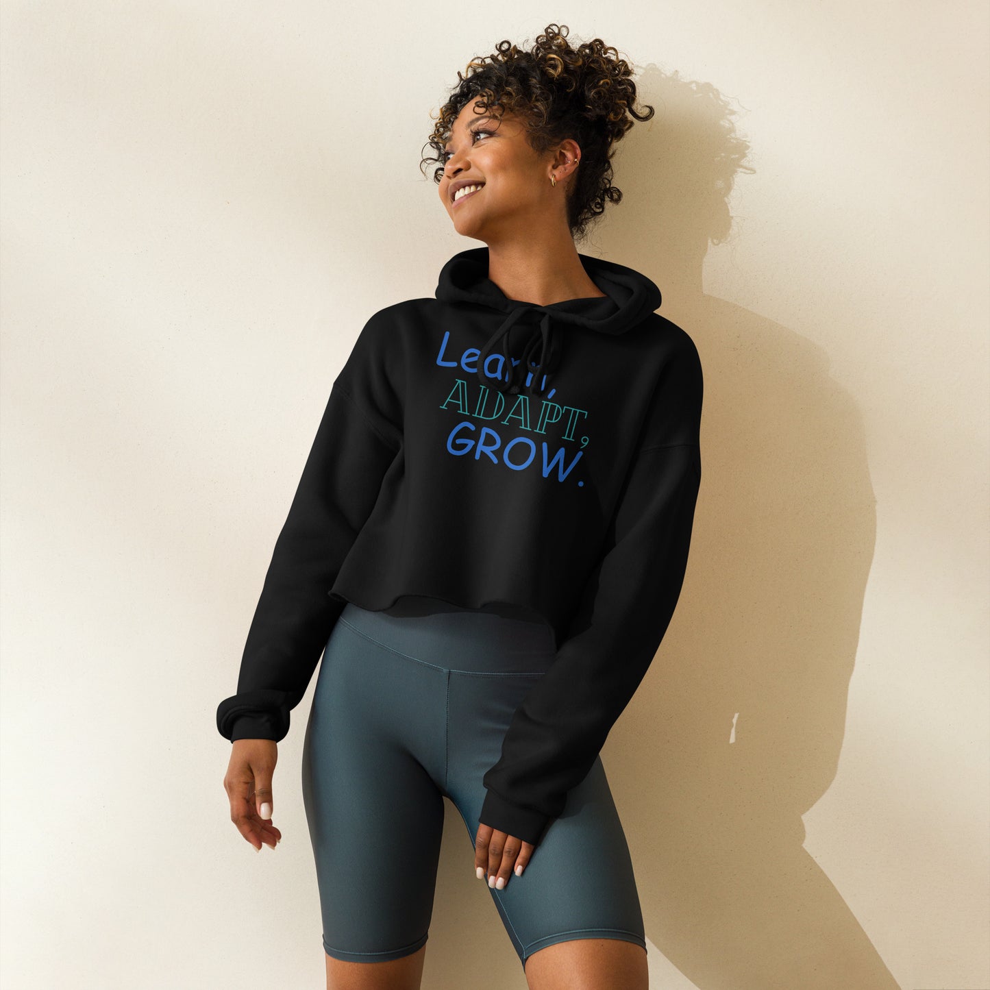 Learn-Adapt-Grow - Crop Hoodie