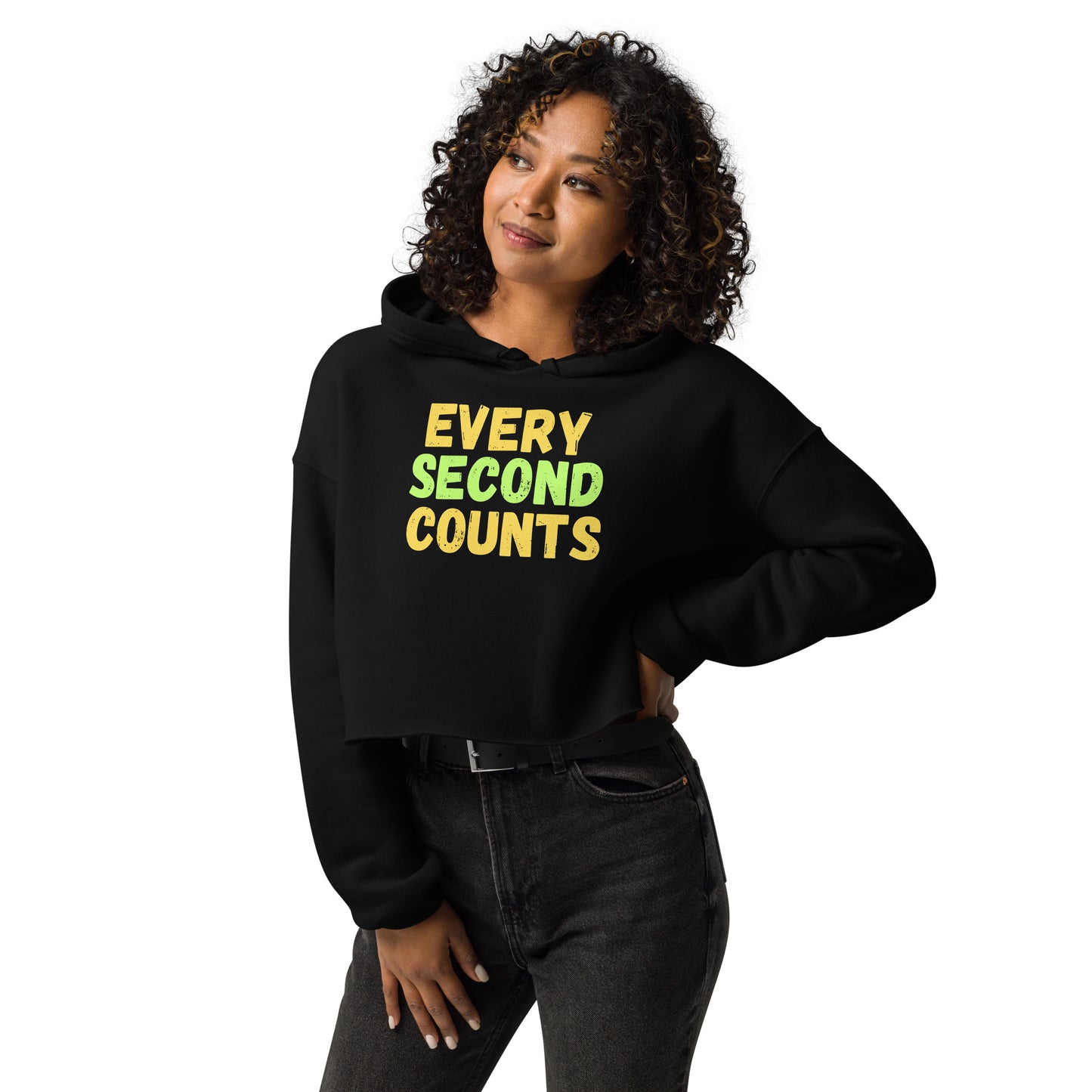 Every-Second-Counts - Crop Hoodie