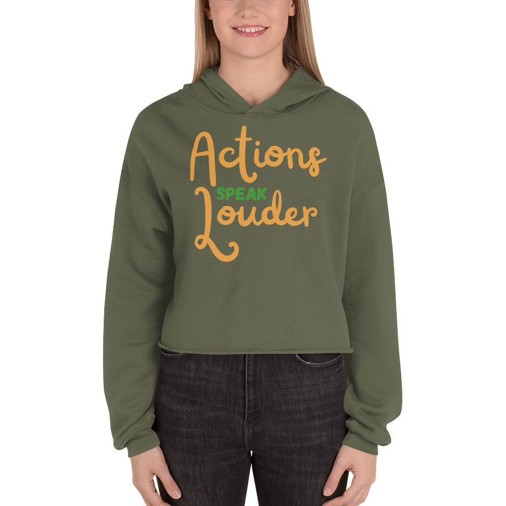 Women's Crop Hoodie | Action Speak Louder Hoodie | SMP Saless