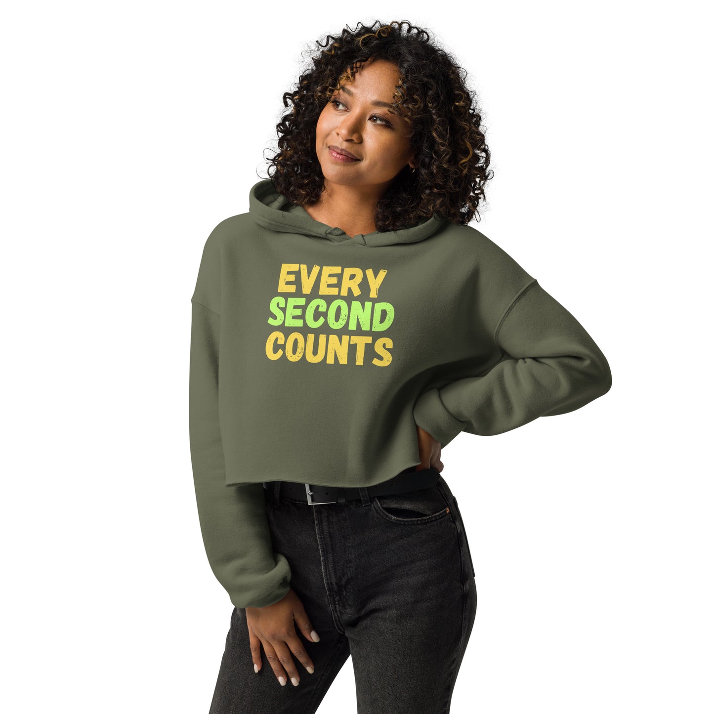 Every-Second-Counts - Crop Hoodie