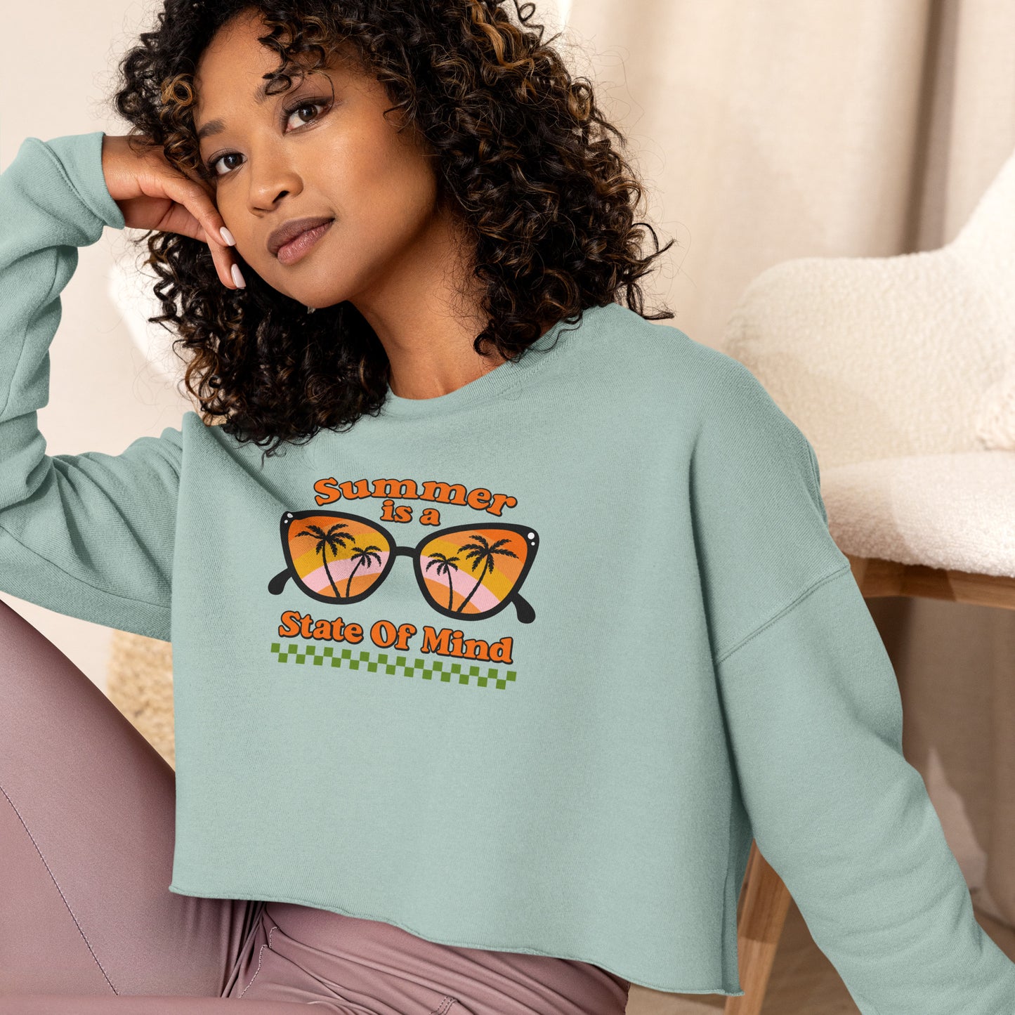 Summer Is A State Of Mind - Crop Sweatshirt