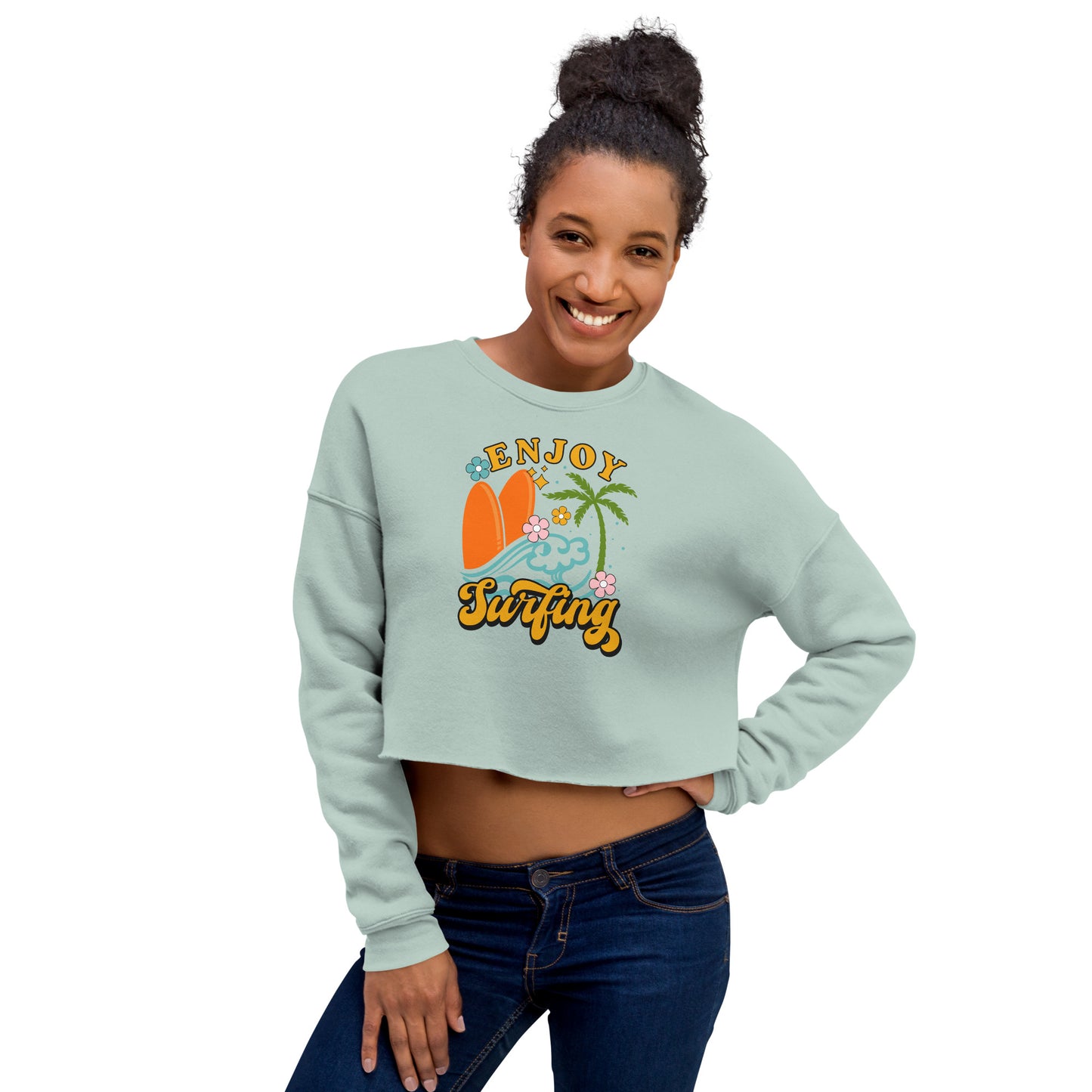 Enjoy Surfing - Crop Sweatshirt