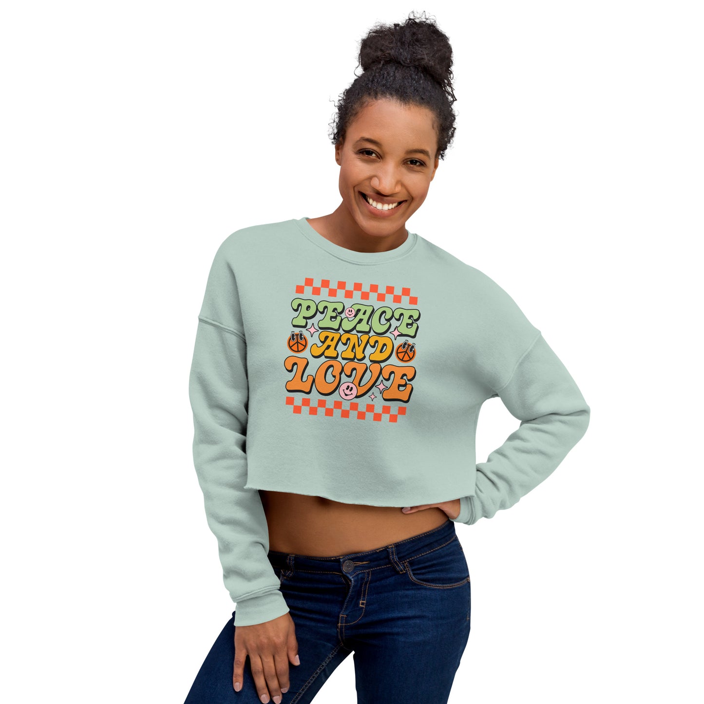 Peace And Love - Crop Sweatshirt