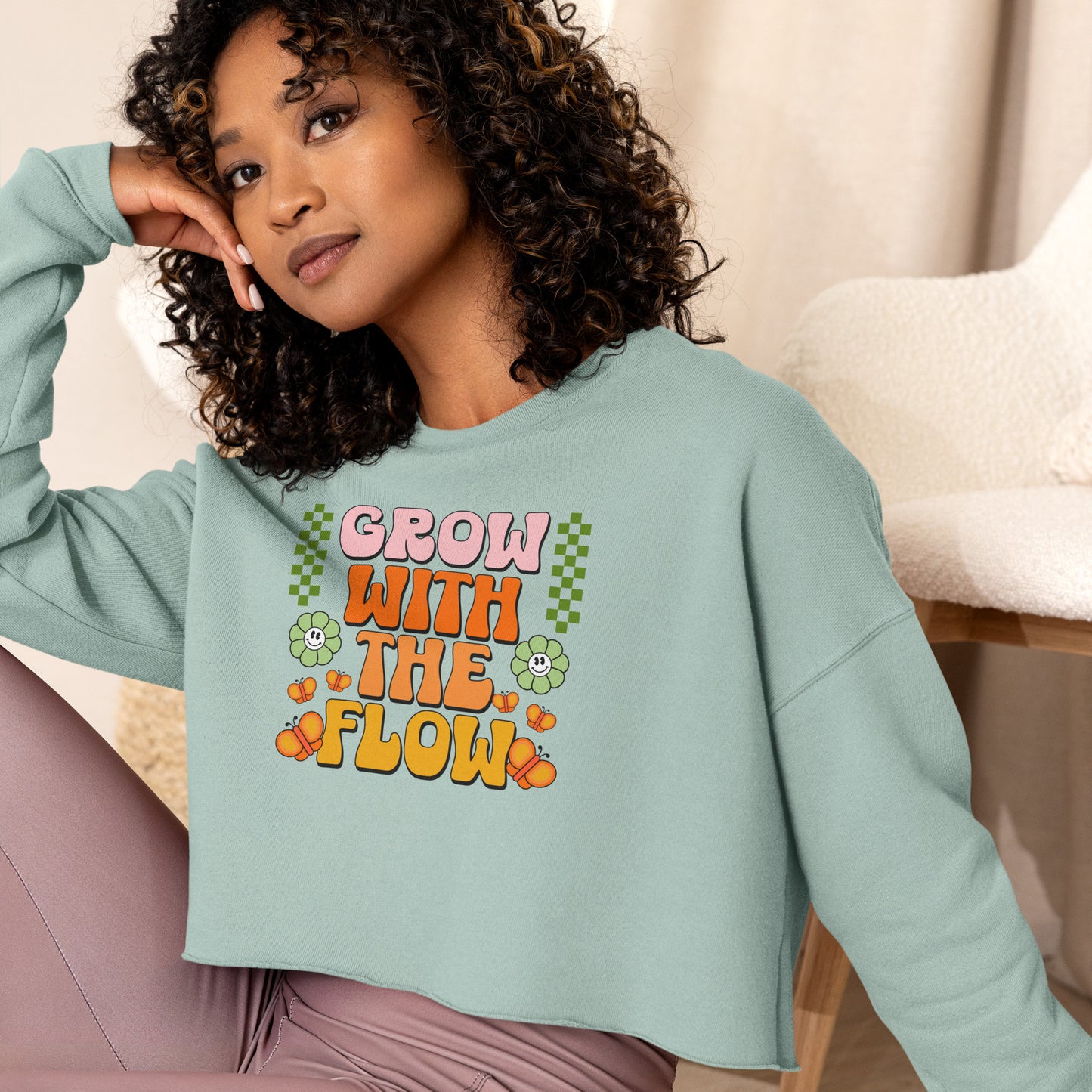 Grow With The Flow - Crop Sweatshirt