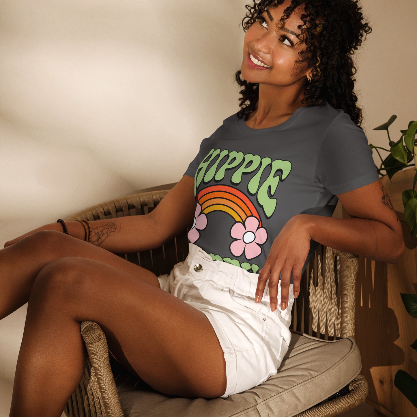 Hippie trippy - Women's fitted eco tee