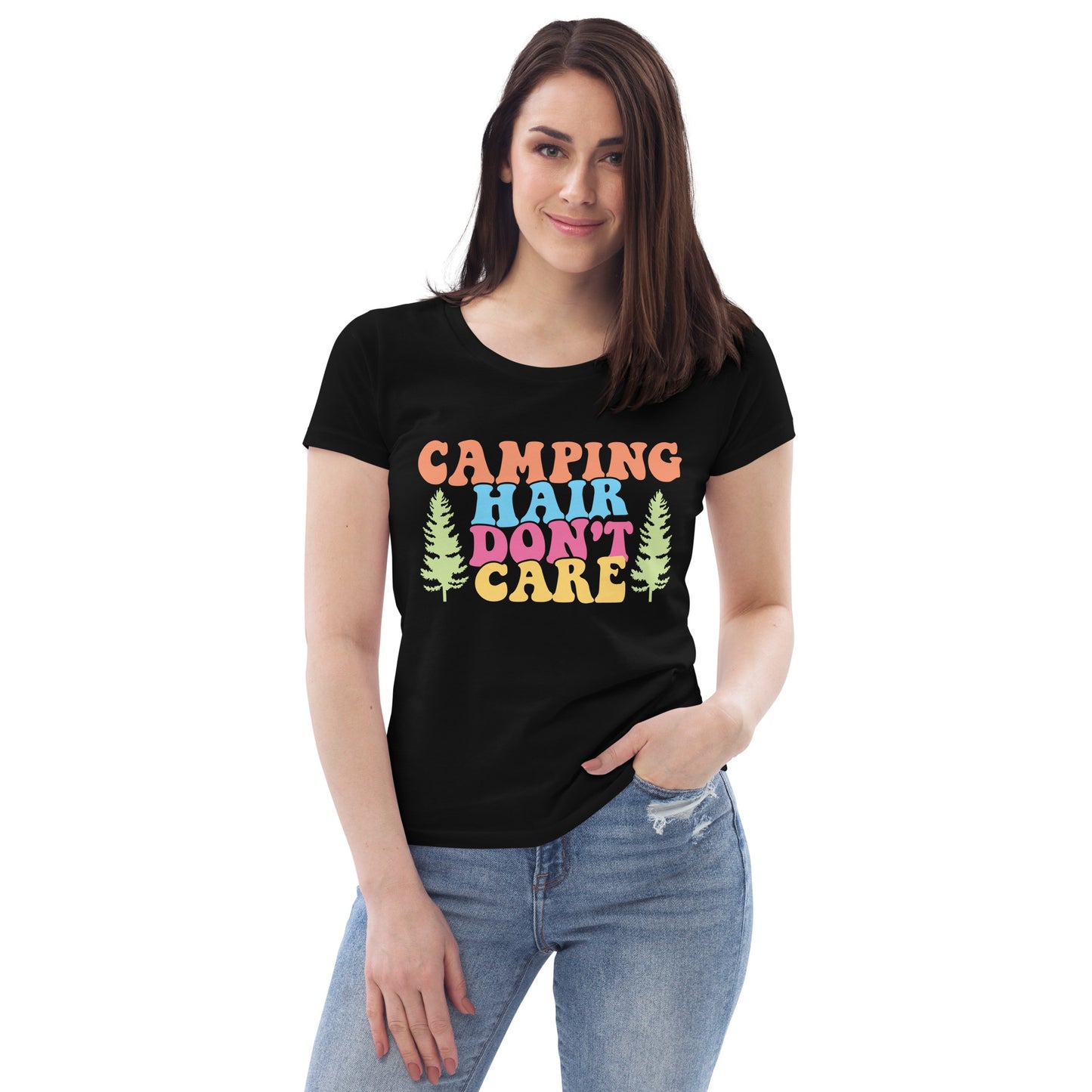 Camping Hair Don't Care - Women's fitted eco tee