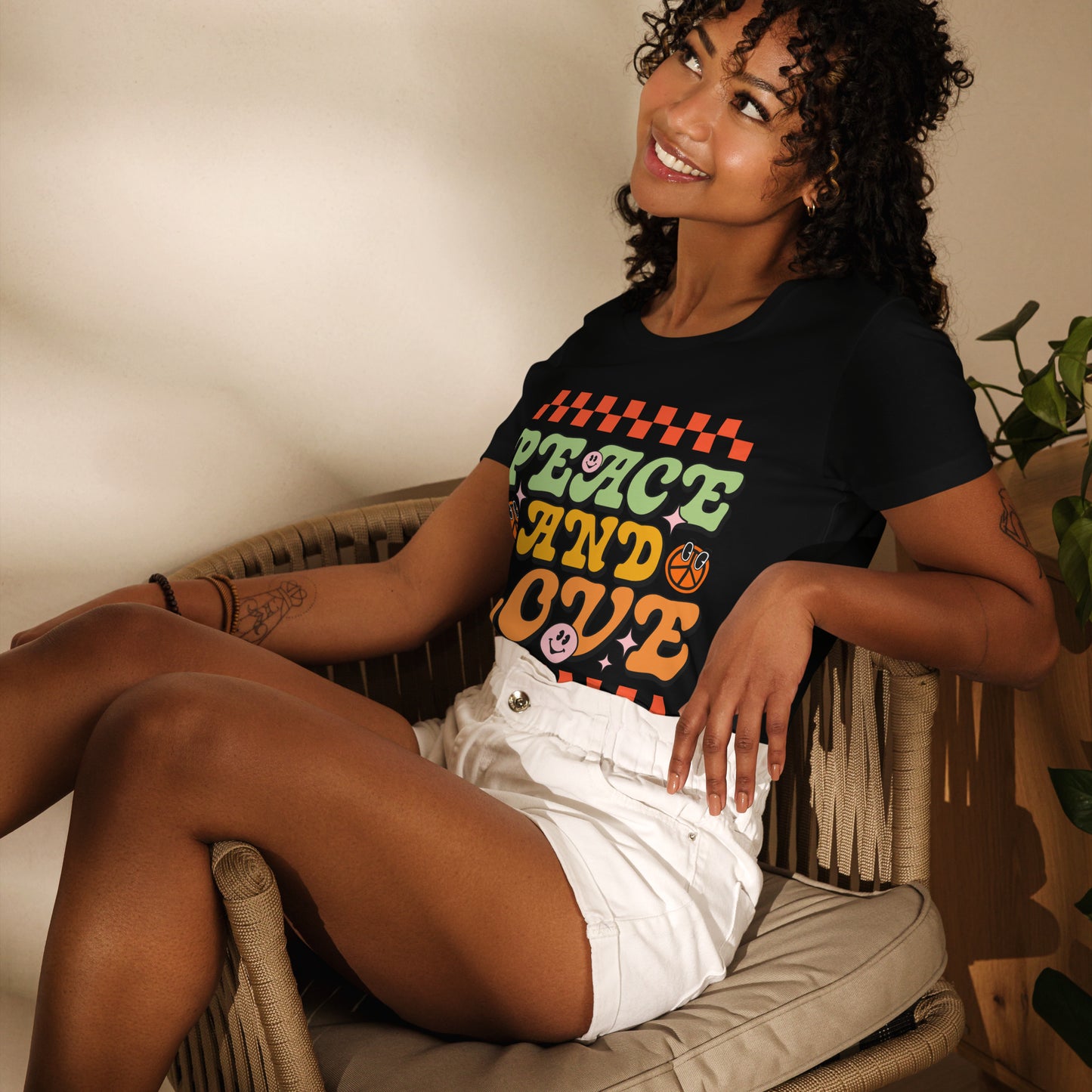 Peace And Love - Women's fitted eco tee