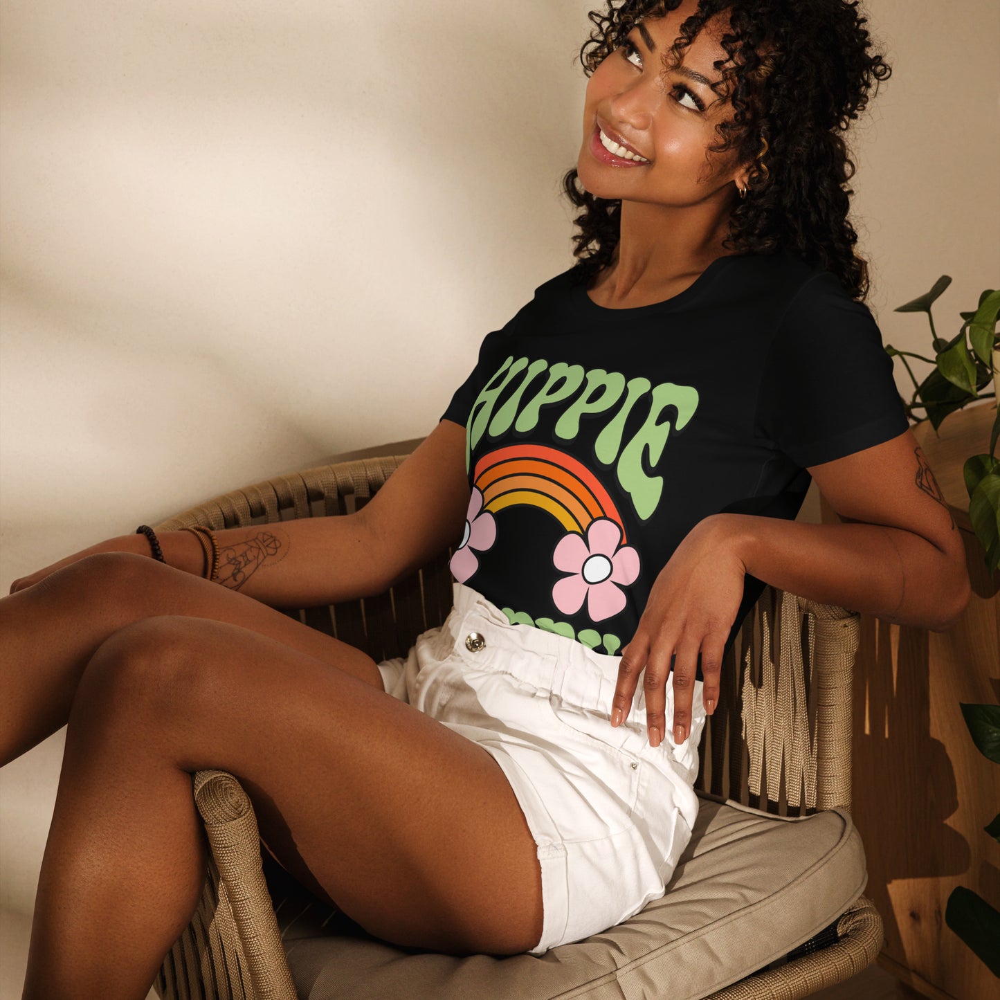 Hippie trippy - Women's fitted eco tee