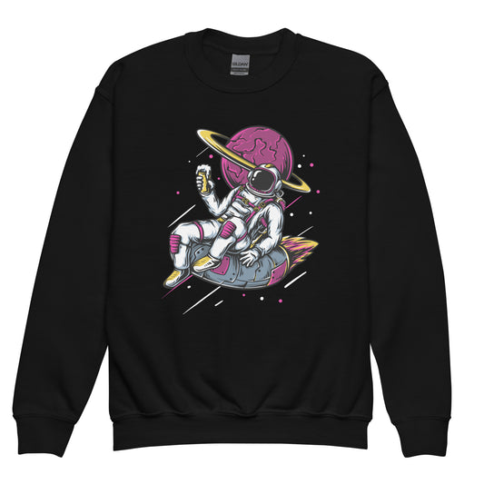 Ice-Cream And Astronaut Youth crewneck sweatshirt