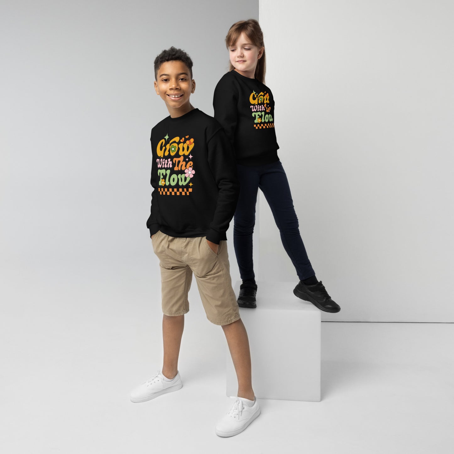 Grow With The Flow - Youth crewneck sweatshirt