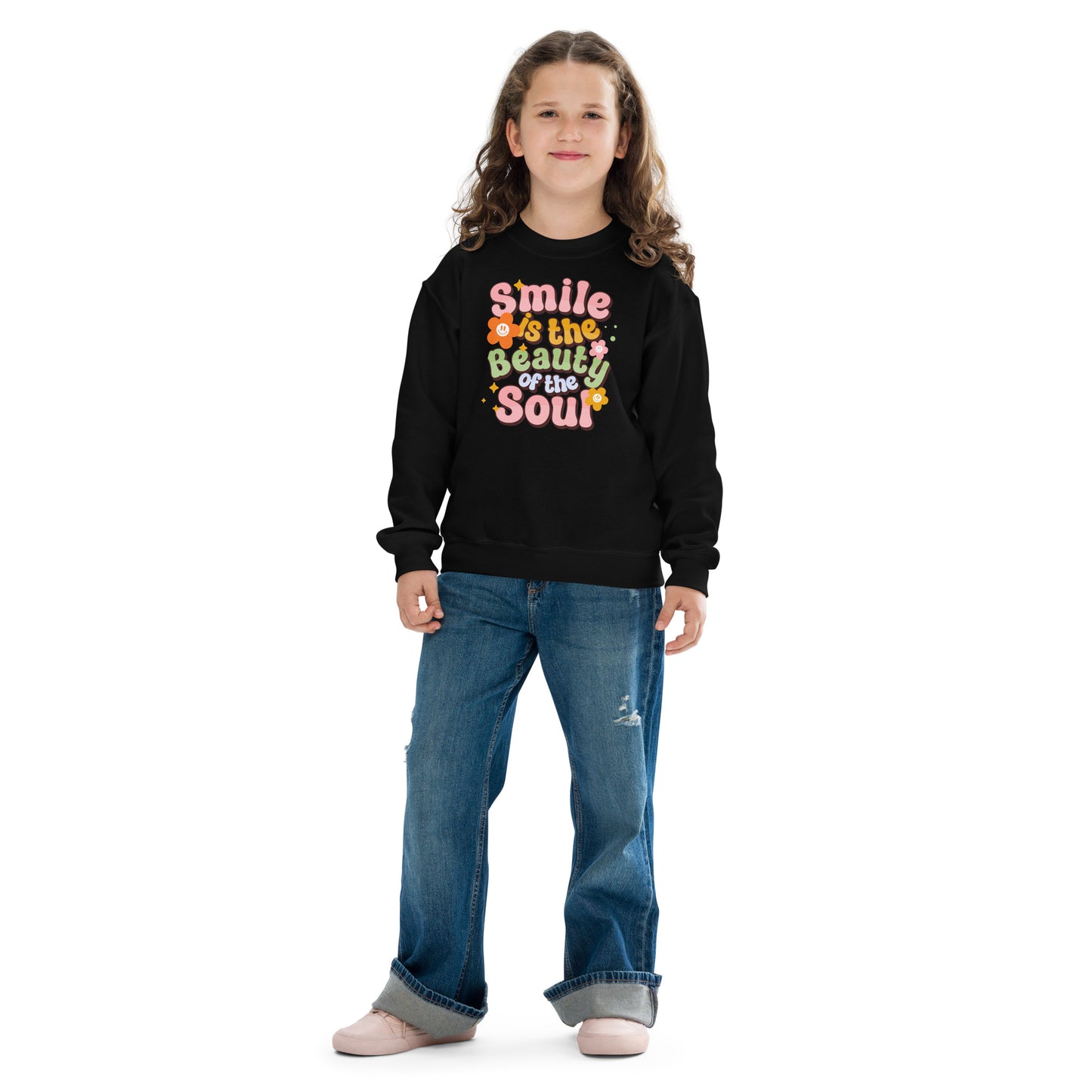 Smile Is the Beauty Of The Soul - Youth crewneck sweatshirt