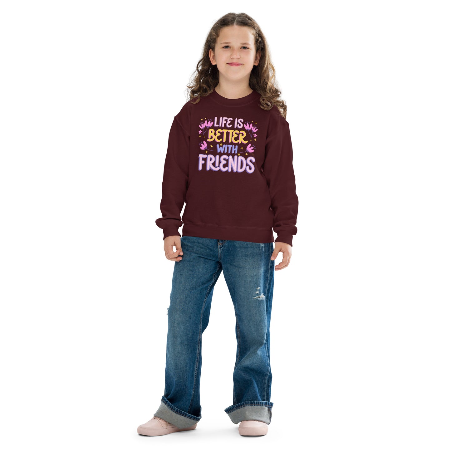 Life Is Better With Friends - Youth crewneck sweatshirt