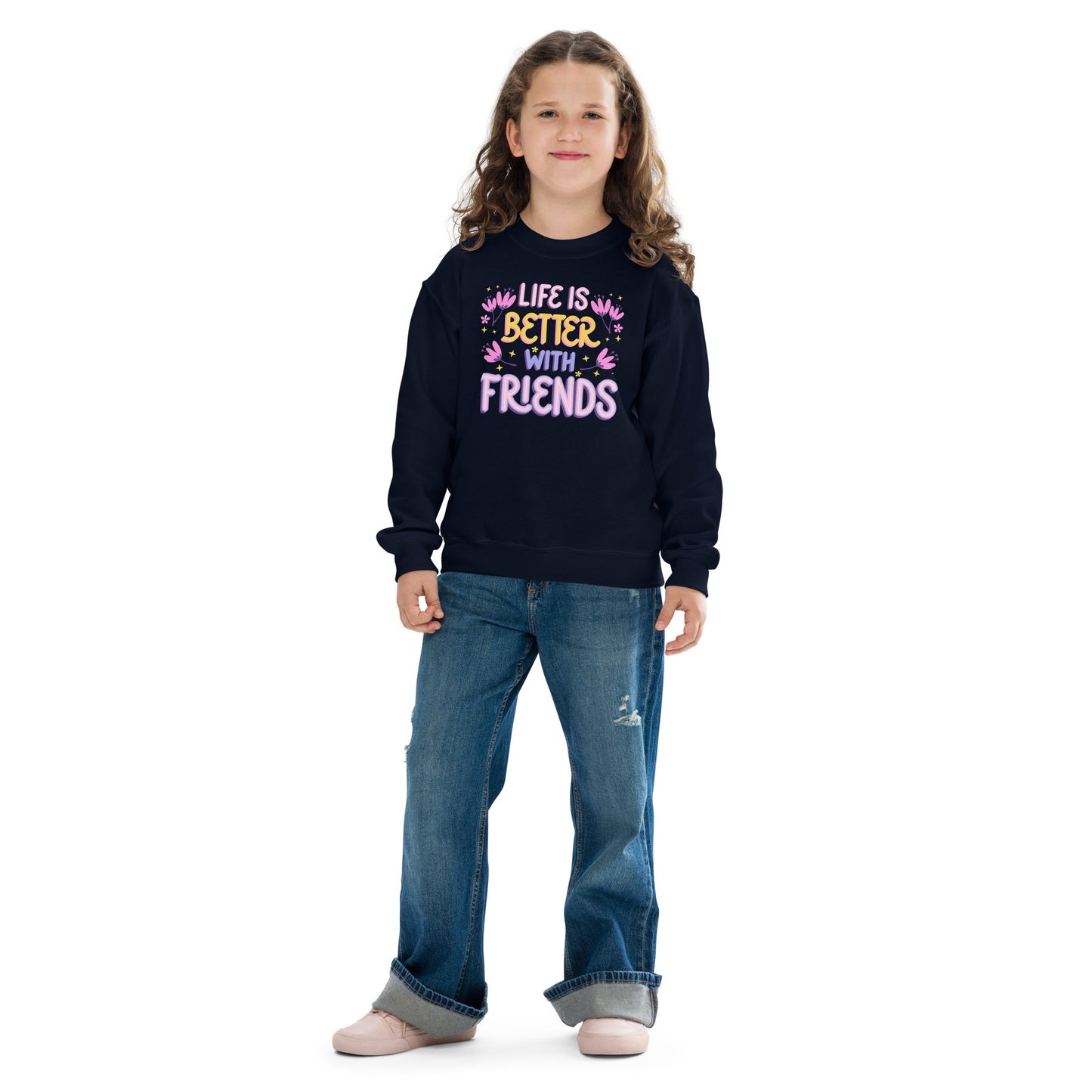 Life Is Better With Friends - Youth crewneck sweatshirt