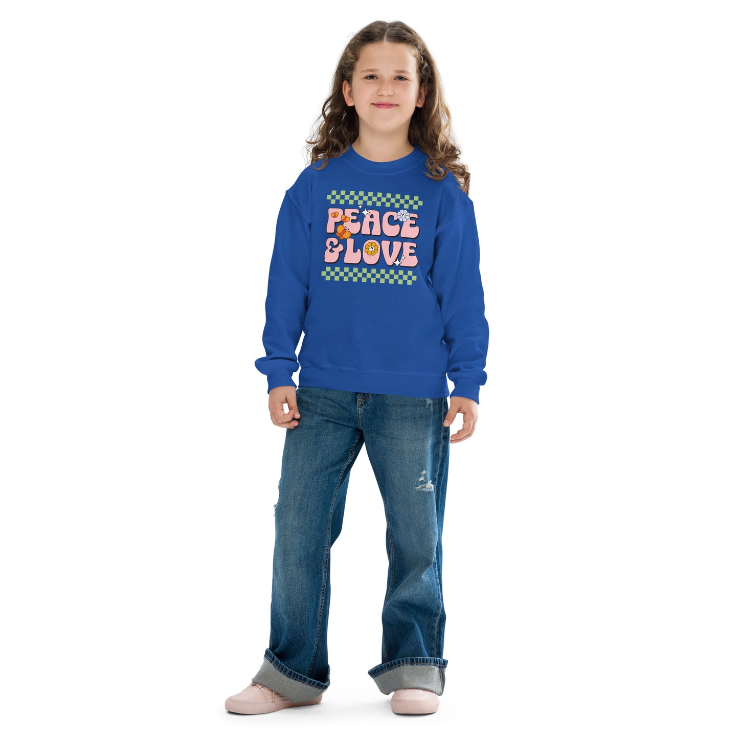 Peace And Love - Youth crewneck sweatshirt