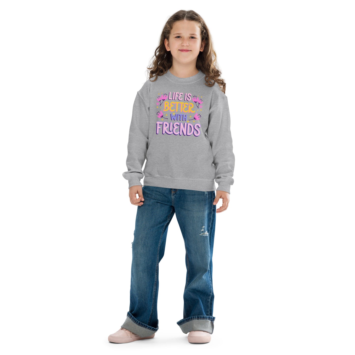 Life Is Better With Friends - Youth crewneck sweatshirt