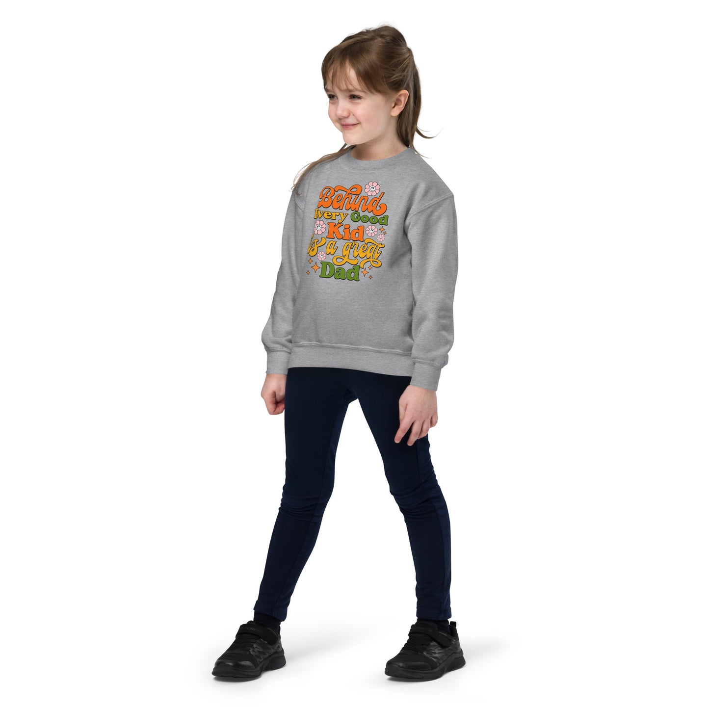 Behind Every Good Kid Is A Great Dad - Youth crewneck sweatshirt