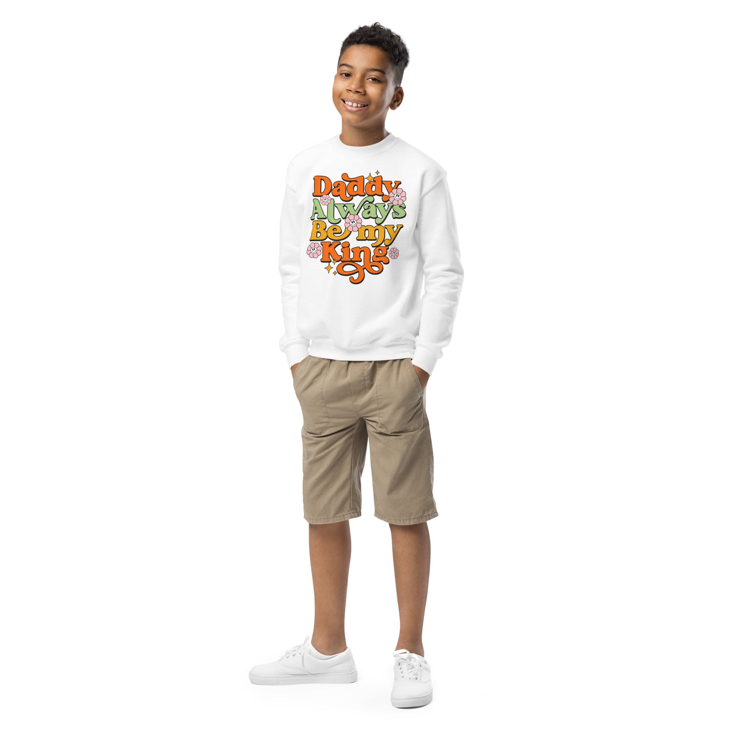 Daddy Always Be My King - Youth crewneck sweatshirt