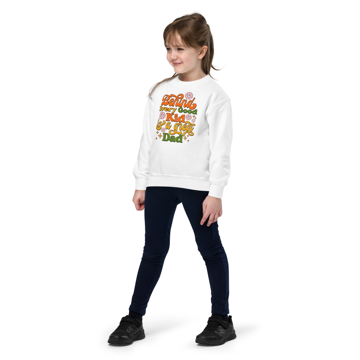 Behind Every Good Kid Is A Great Dad - Youth crewneck sweatshirt