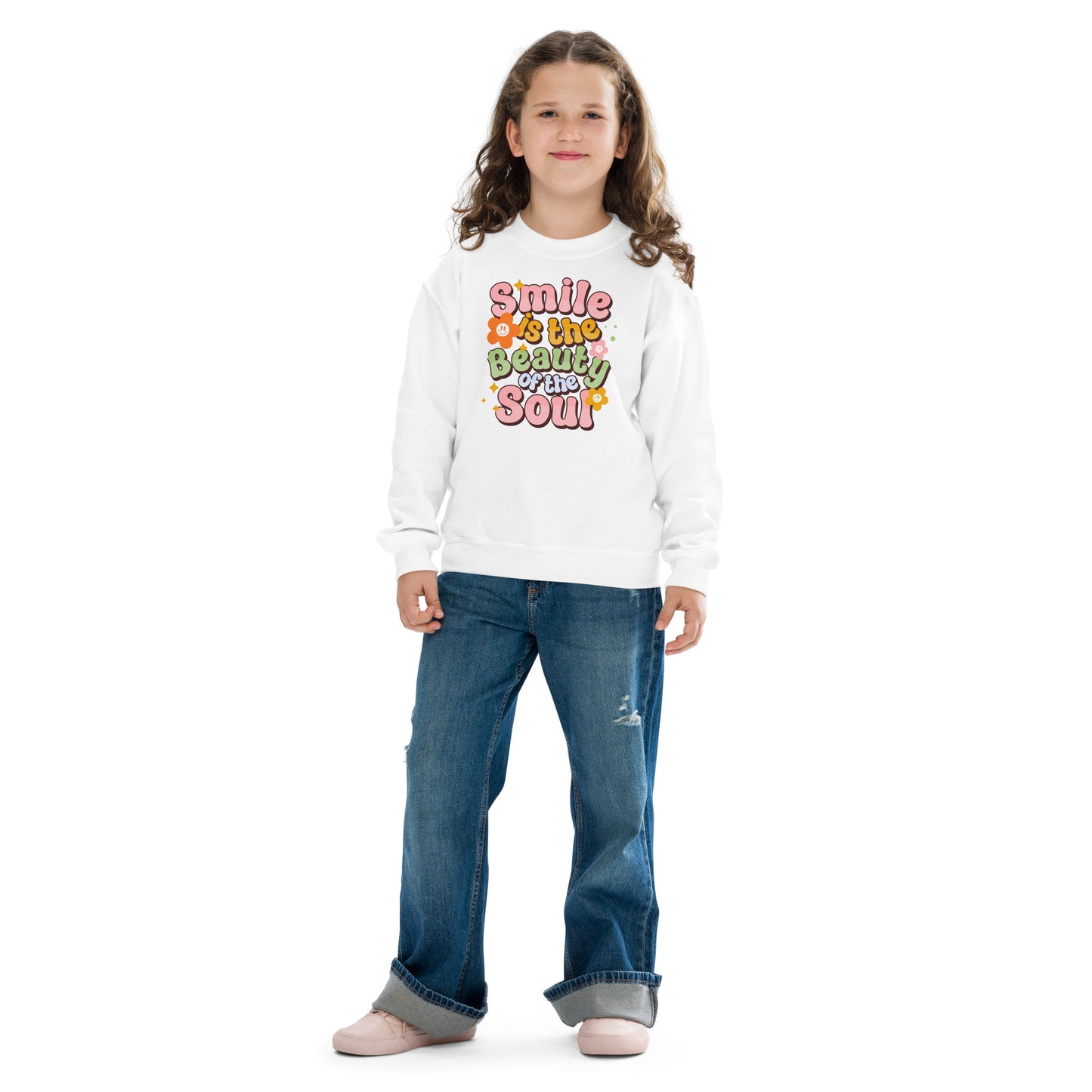 Smile Is the Beauty Of The Soul - Youth crewneck sweatshirt