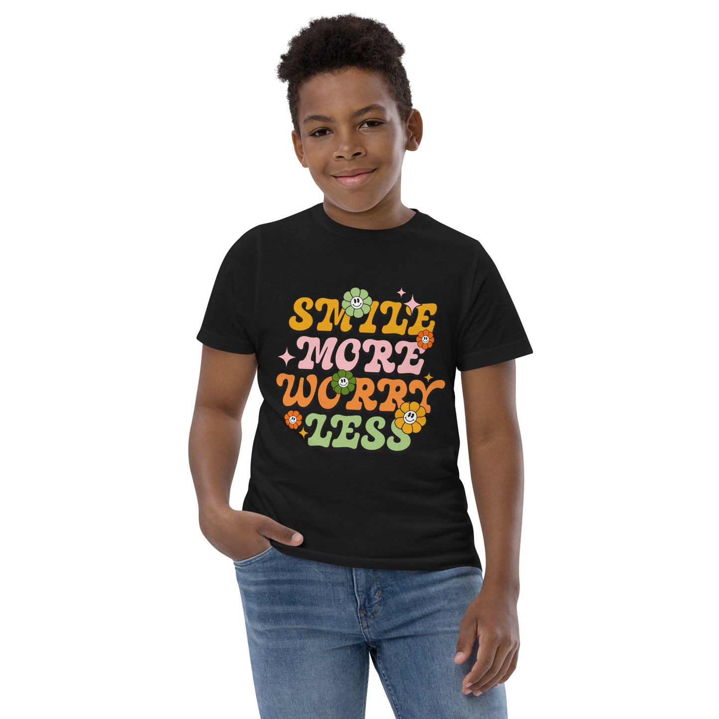 Smile More Worry Less - Youth jersey t-shirt