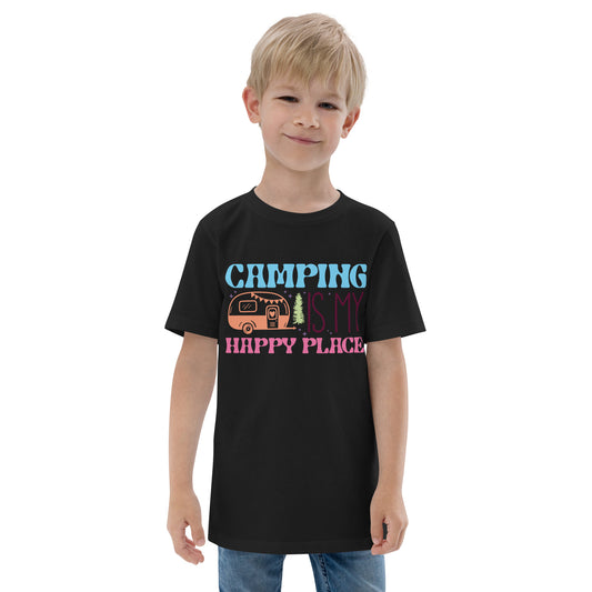 Camping Is My Happy Place - Youth jersey t-shirt