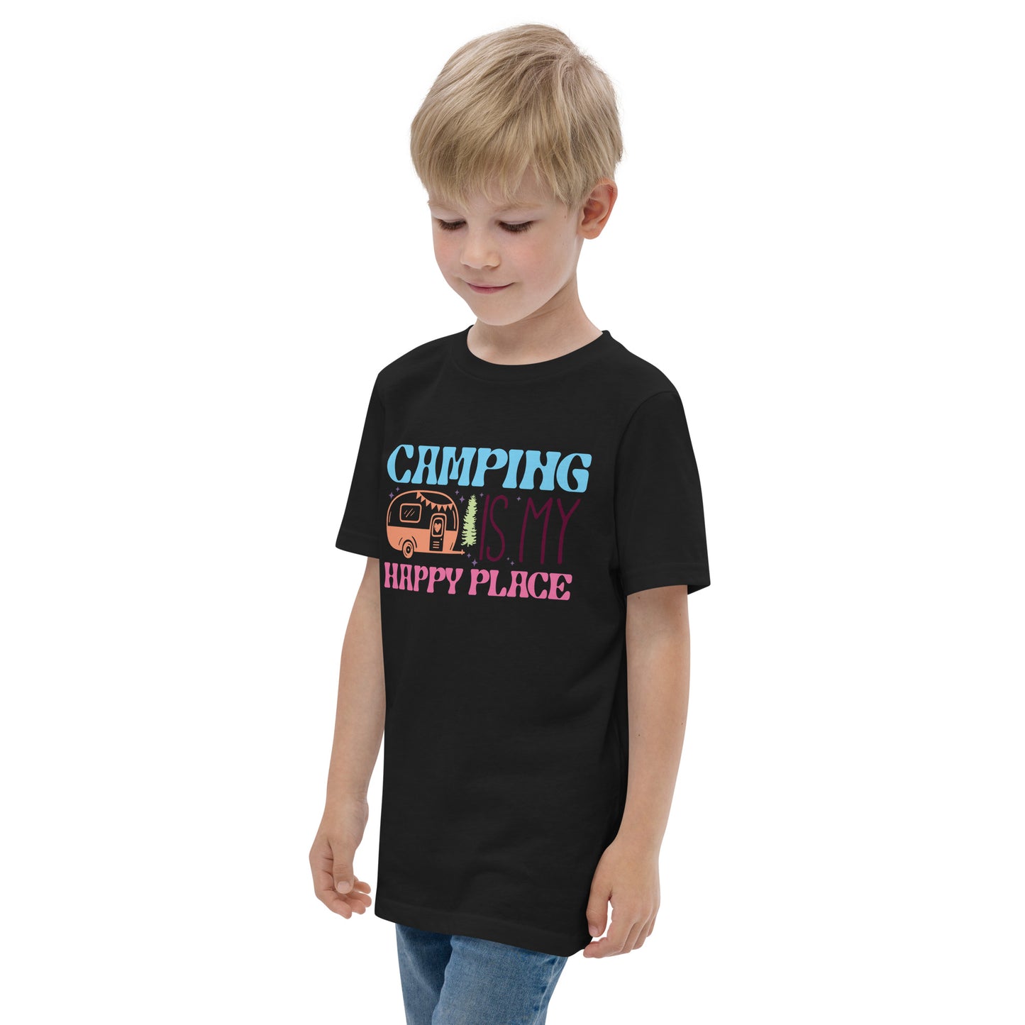 Camping Is My Happy Place - Youth jersey t-shirt